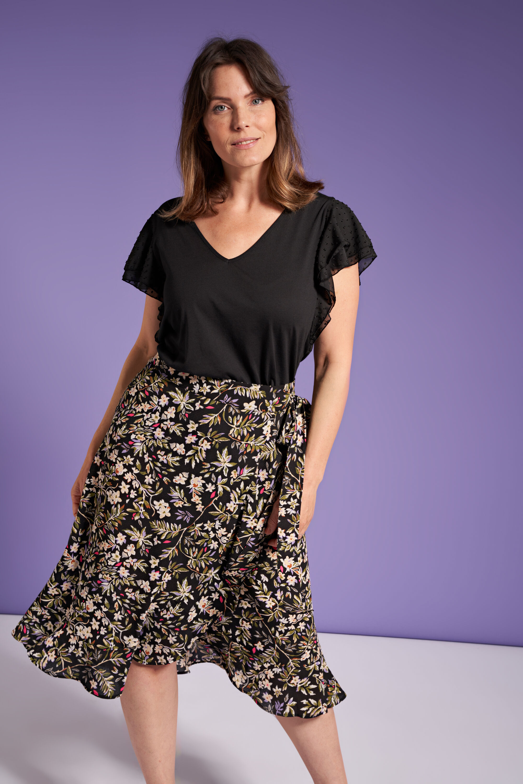 Femmes Jupe portefeuille a imprime MS Mode