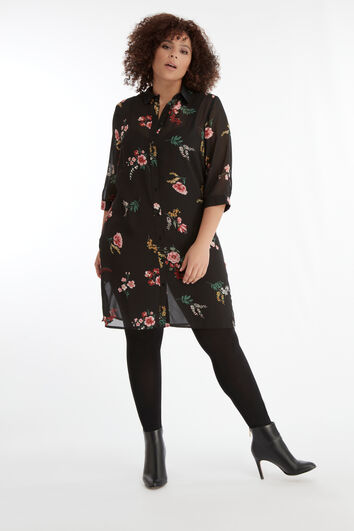 Chemisier transparent imprim&eacute;