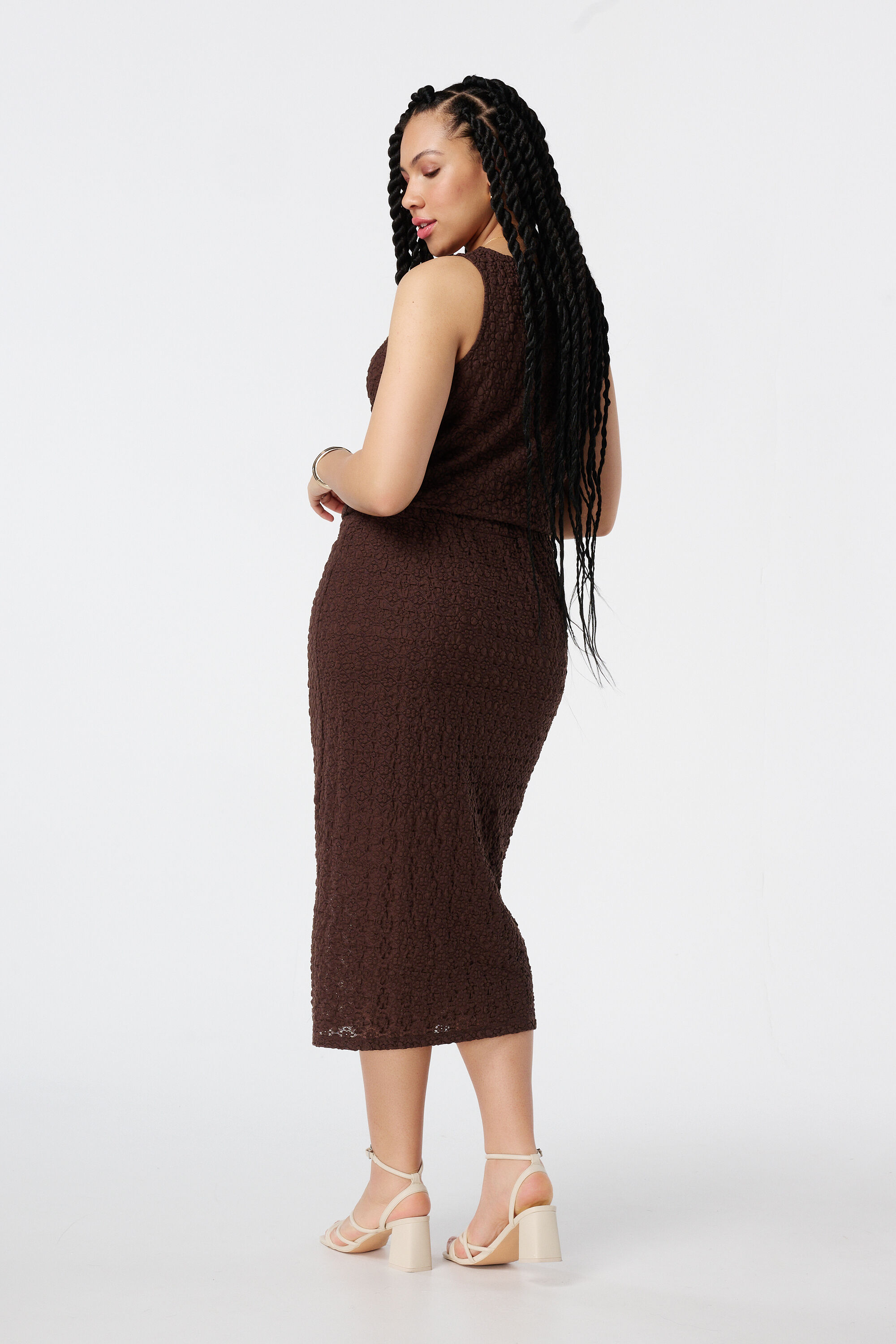 Jupe avec texture smock&eacute;e image number 3