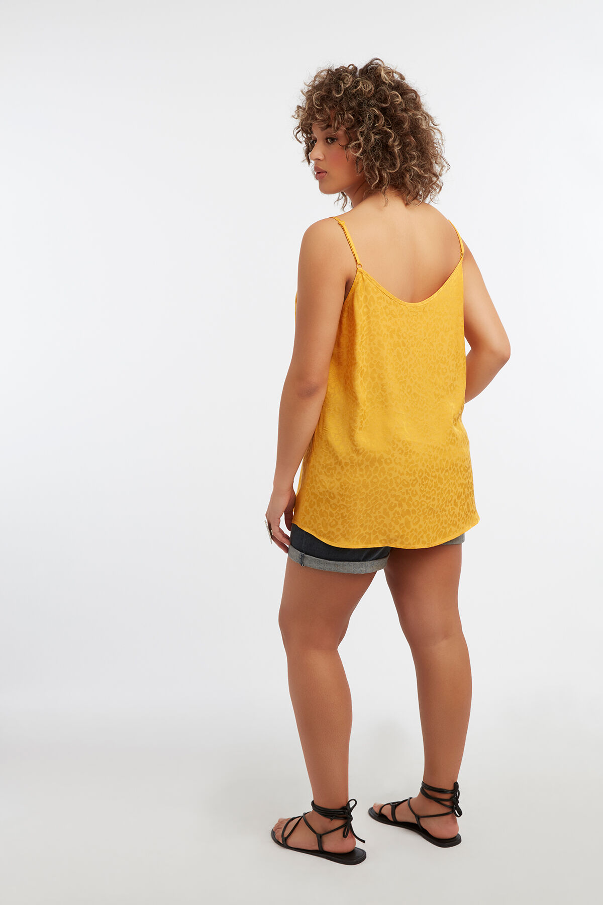 Chemisier sans manches &agrave; imprim&eacute; l&eacute;opard discret image number 5