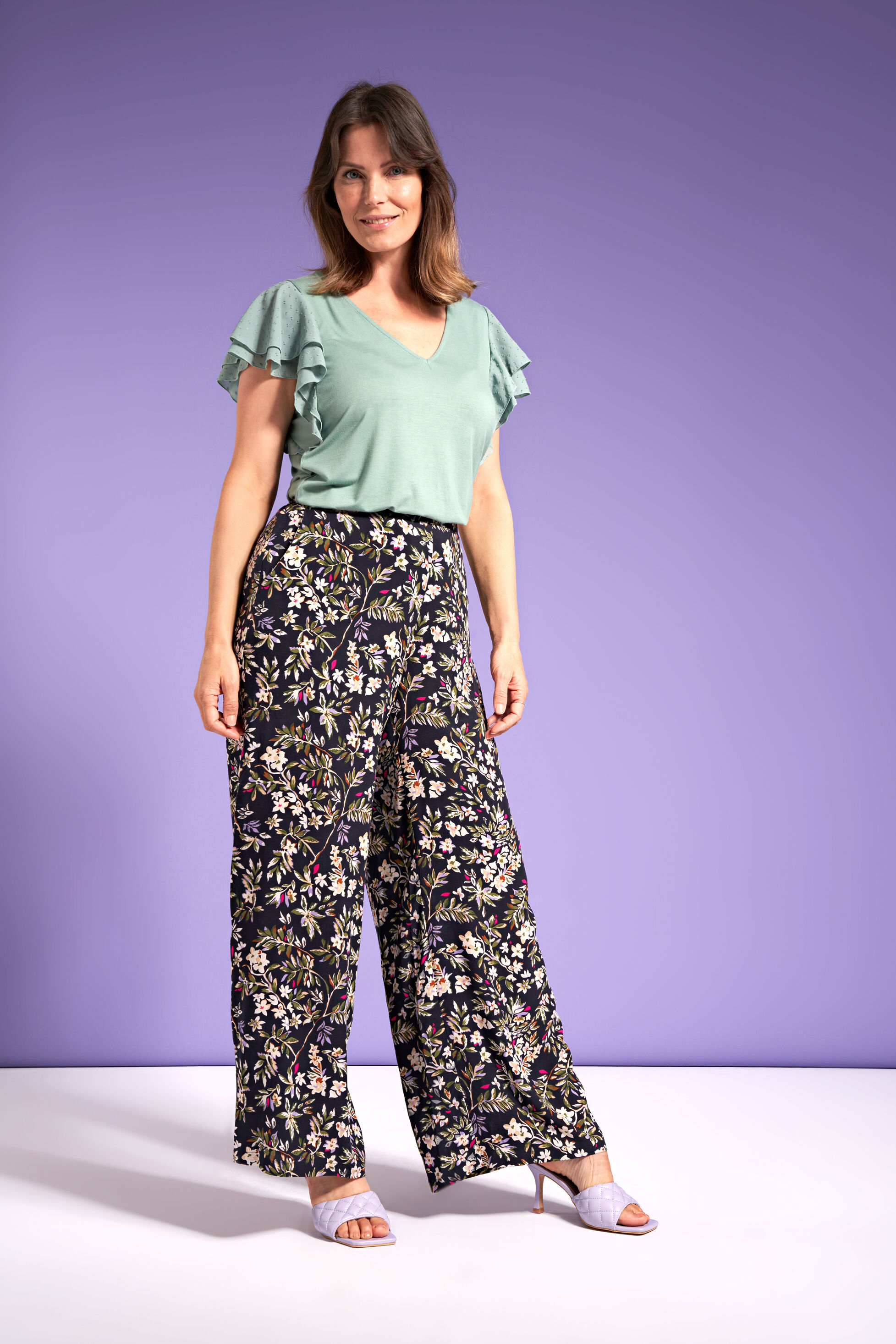 Pantalon ample &agrave; imprim&eacute;