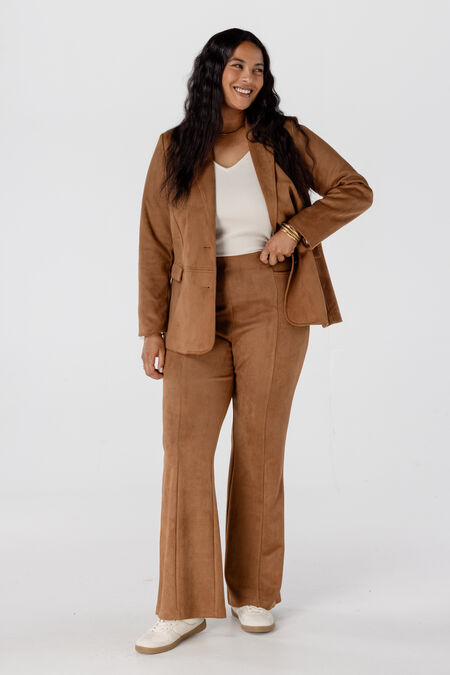 Pantalon évasé en simili daim Pantalon évasé en simili daim