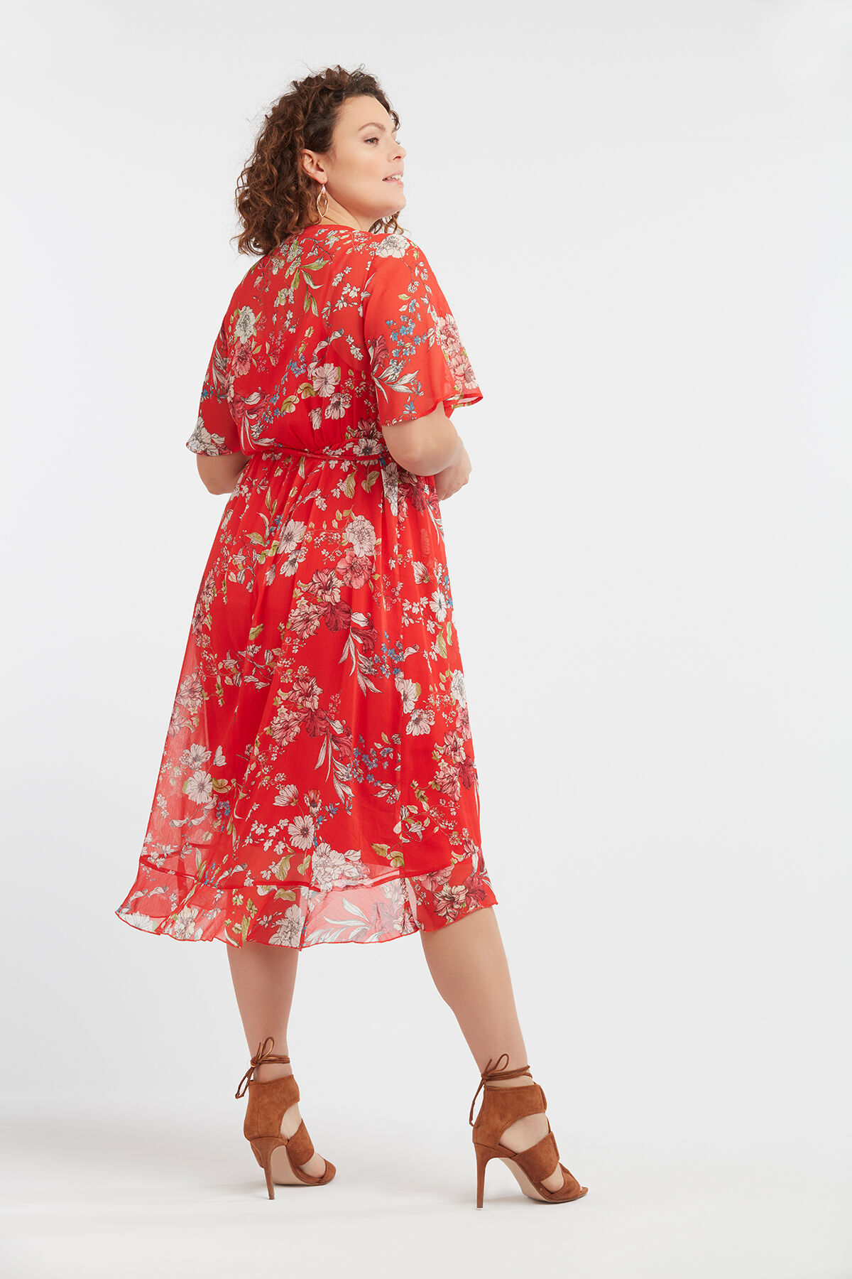 Robe portefeuille &agrave; imprim&eacute; floral image number 5