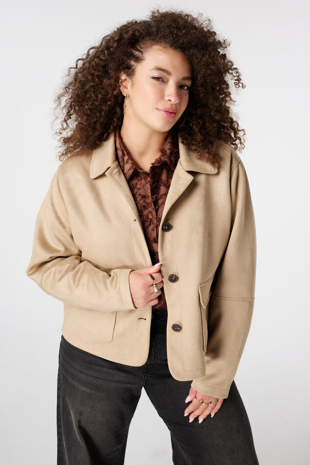 Veste en suédine avec fermeture à boutons image number 0