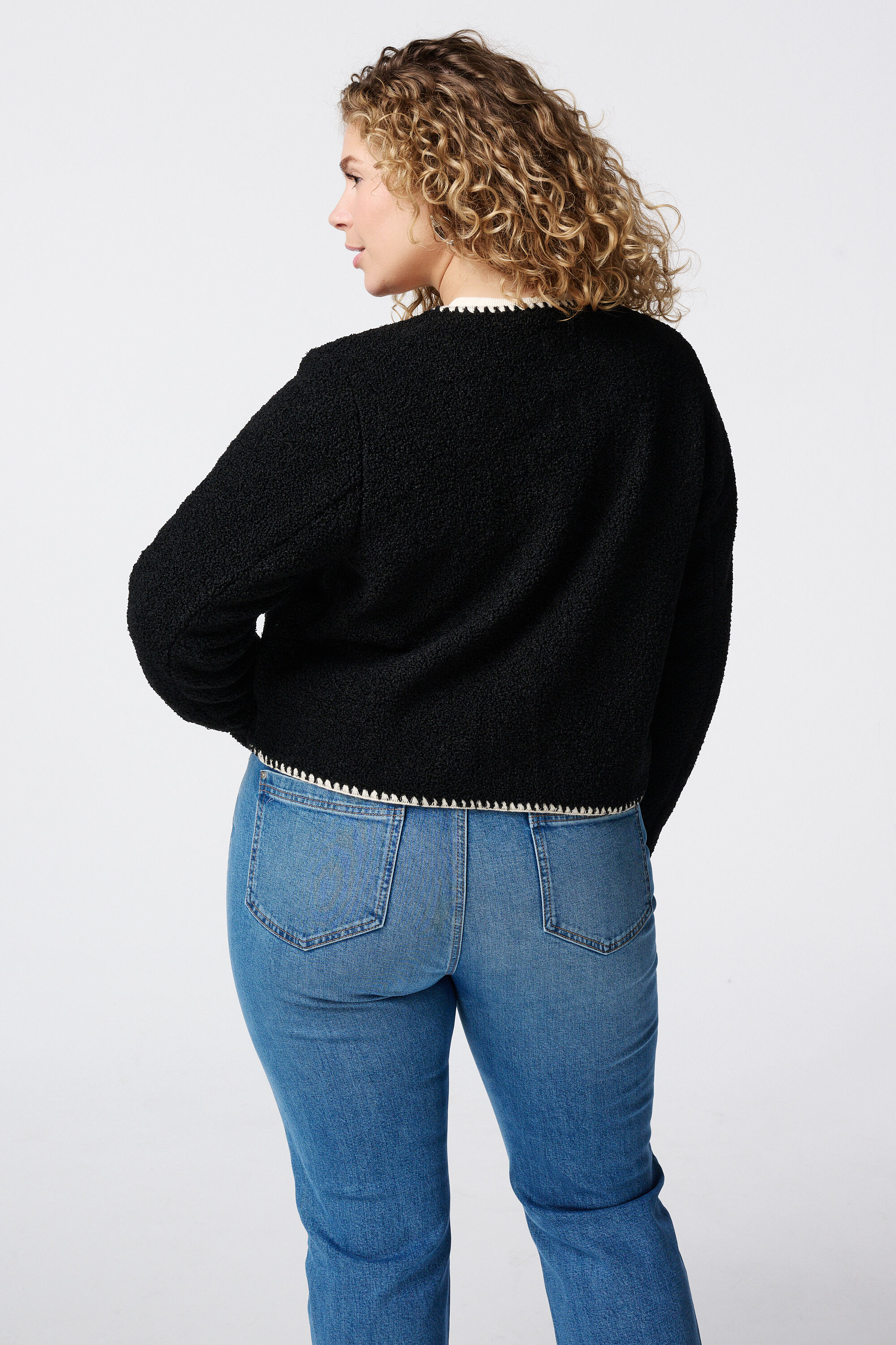 Veste Teddy avec d&eacute;tails contrastants image number 3