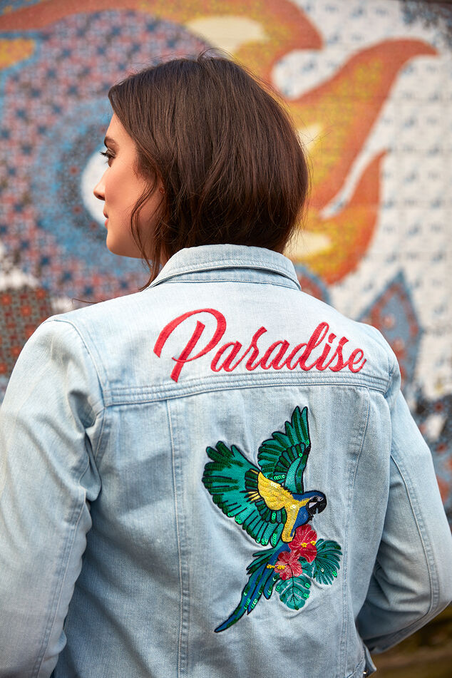 Veste en denim avec imprimé image number 0