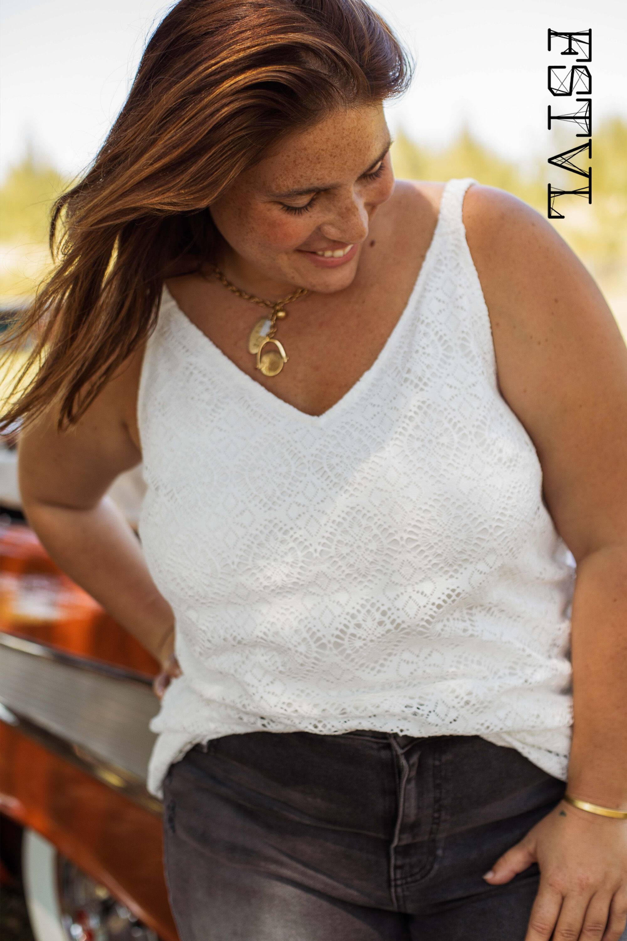 Haut sans manches en dentelle