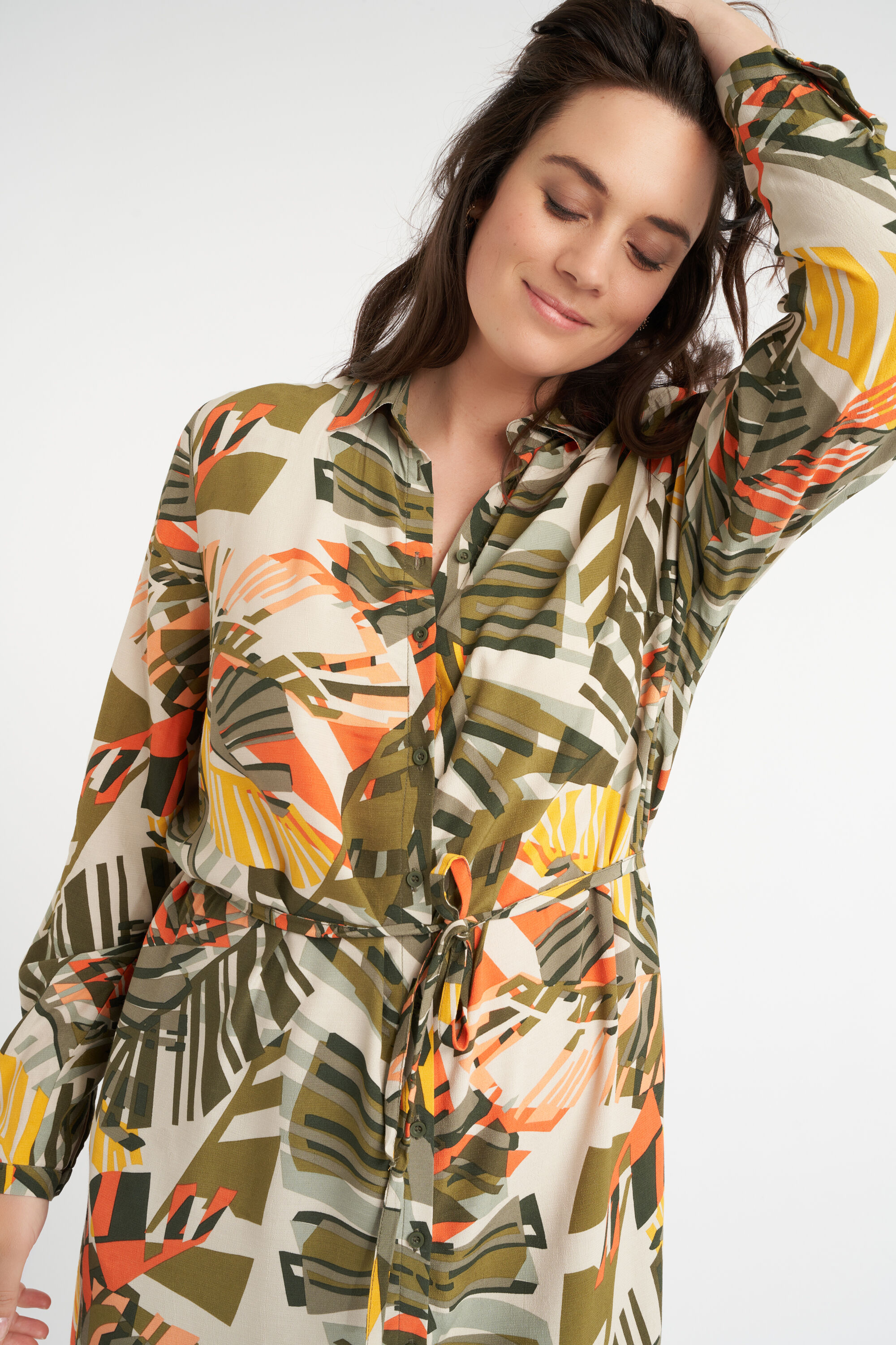 Robe longue avec ceinture &agrave; nouer image number 4