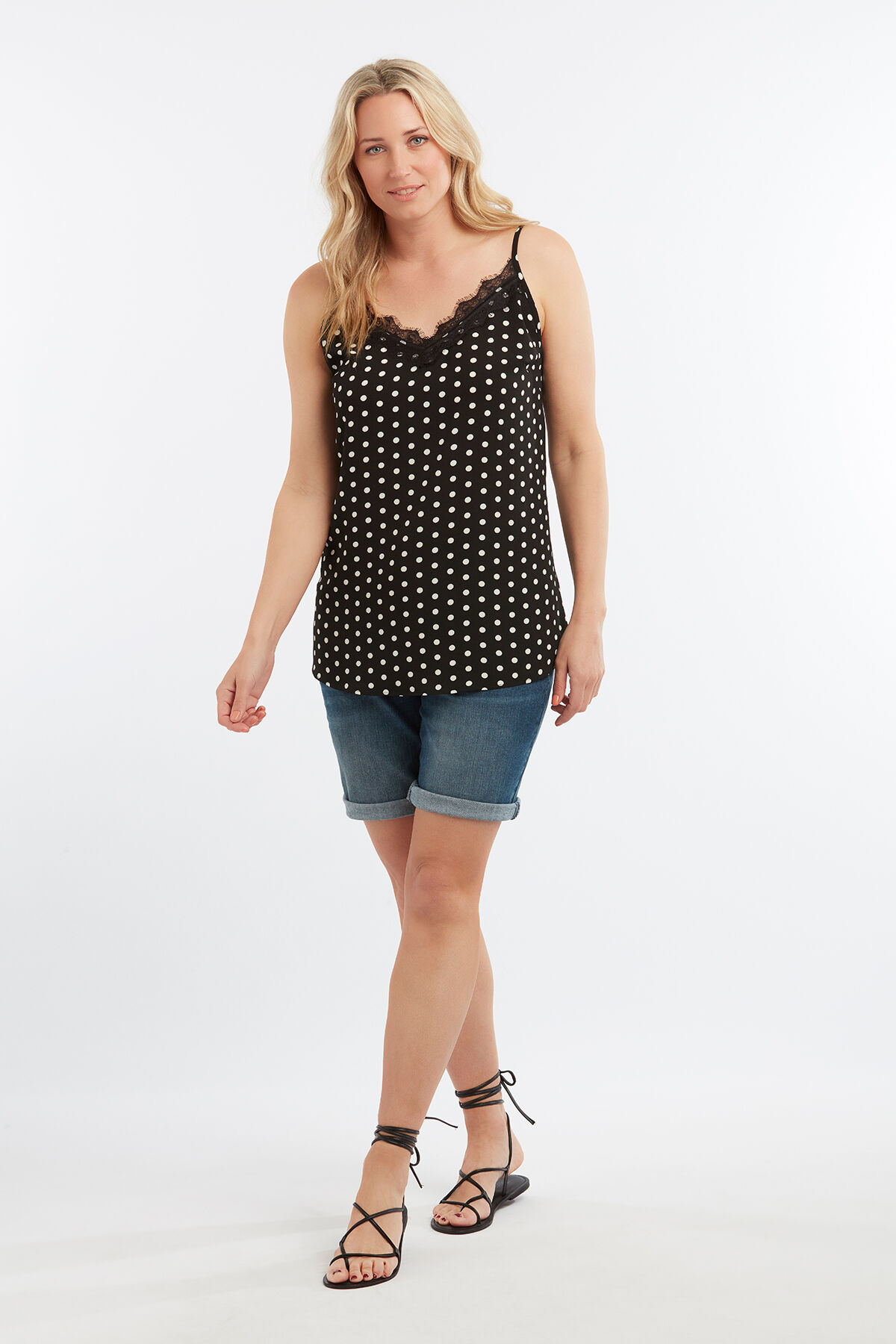 Haut sans manches &agrave; pois image number 3