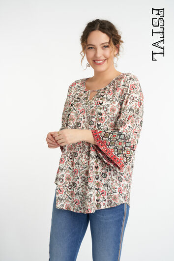 Chemisier avec un joli imprim&eacute;