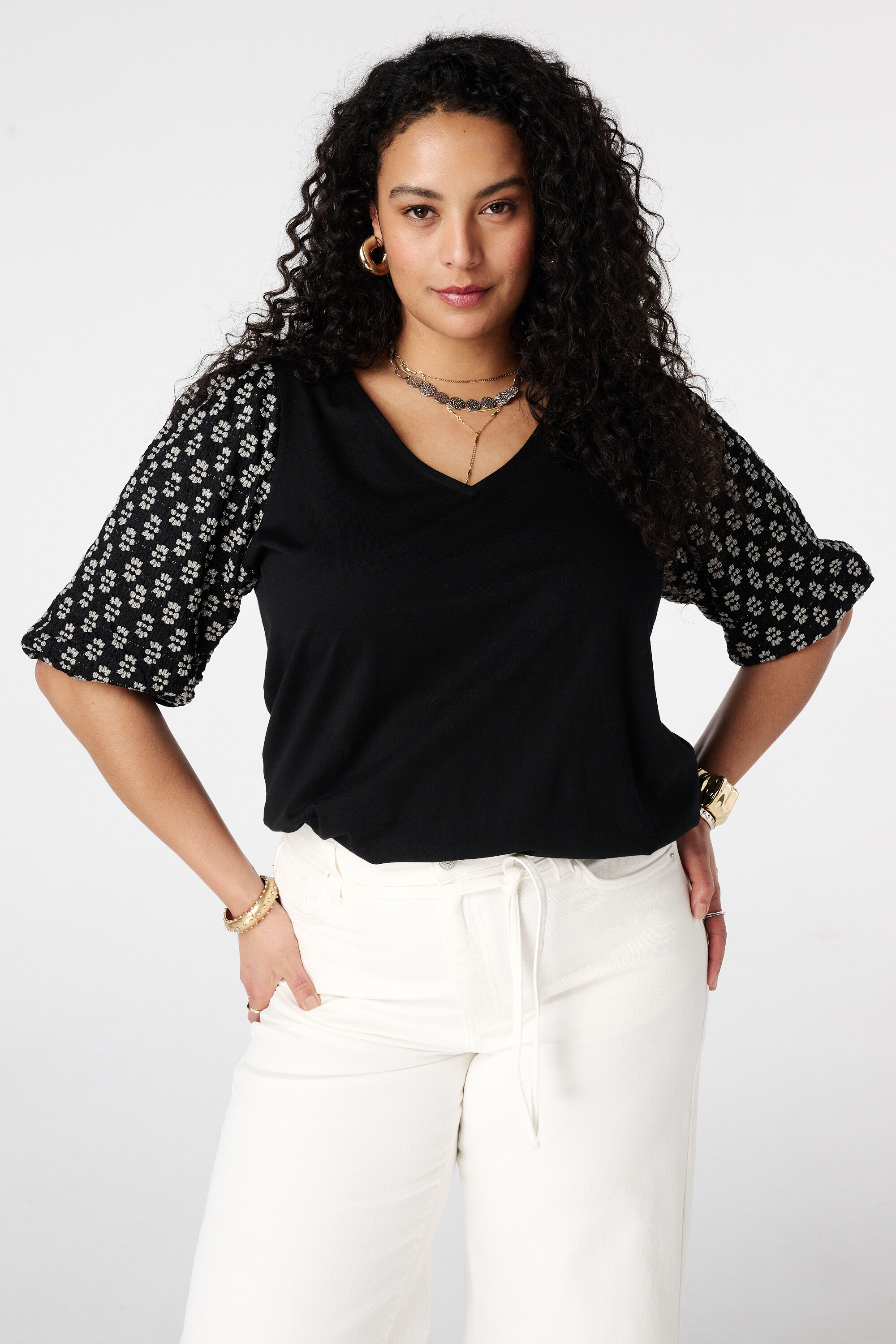 Top &agrave; manches bouffantes