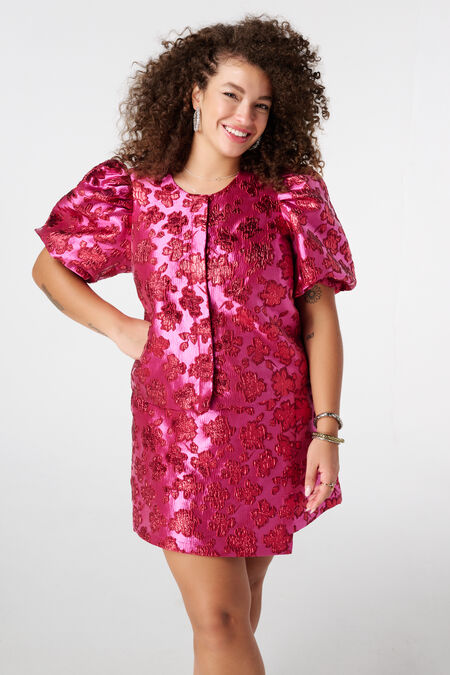 Haut jacquard pailleté à manches bouffantes Haut jacquard pailleté à manches bouffantes