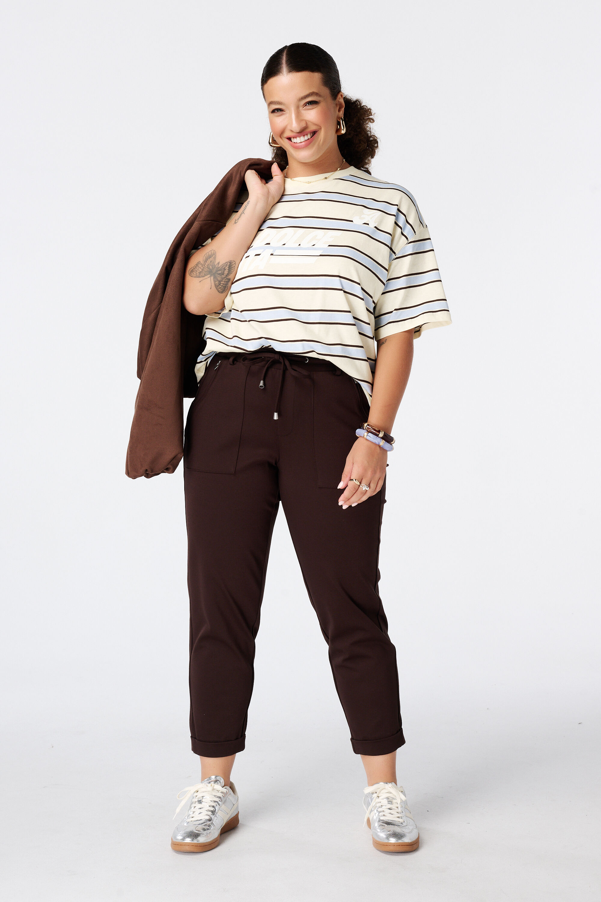 Pantalon fusel&eacute; &agrave; taille &eacute;lastique image number 0