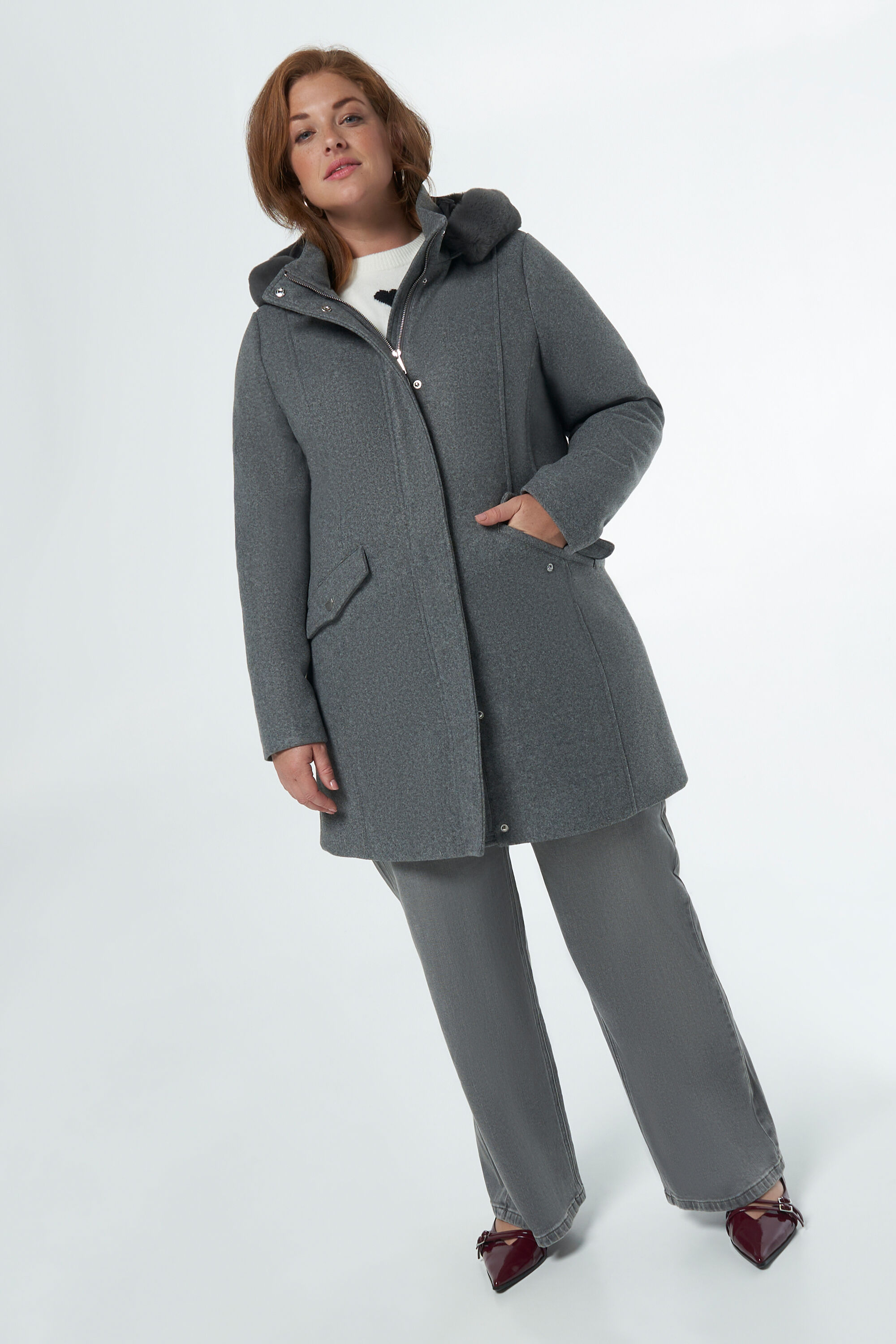 Veste avec col en fausse fourrure image number 5