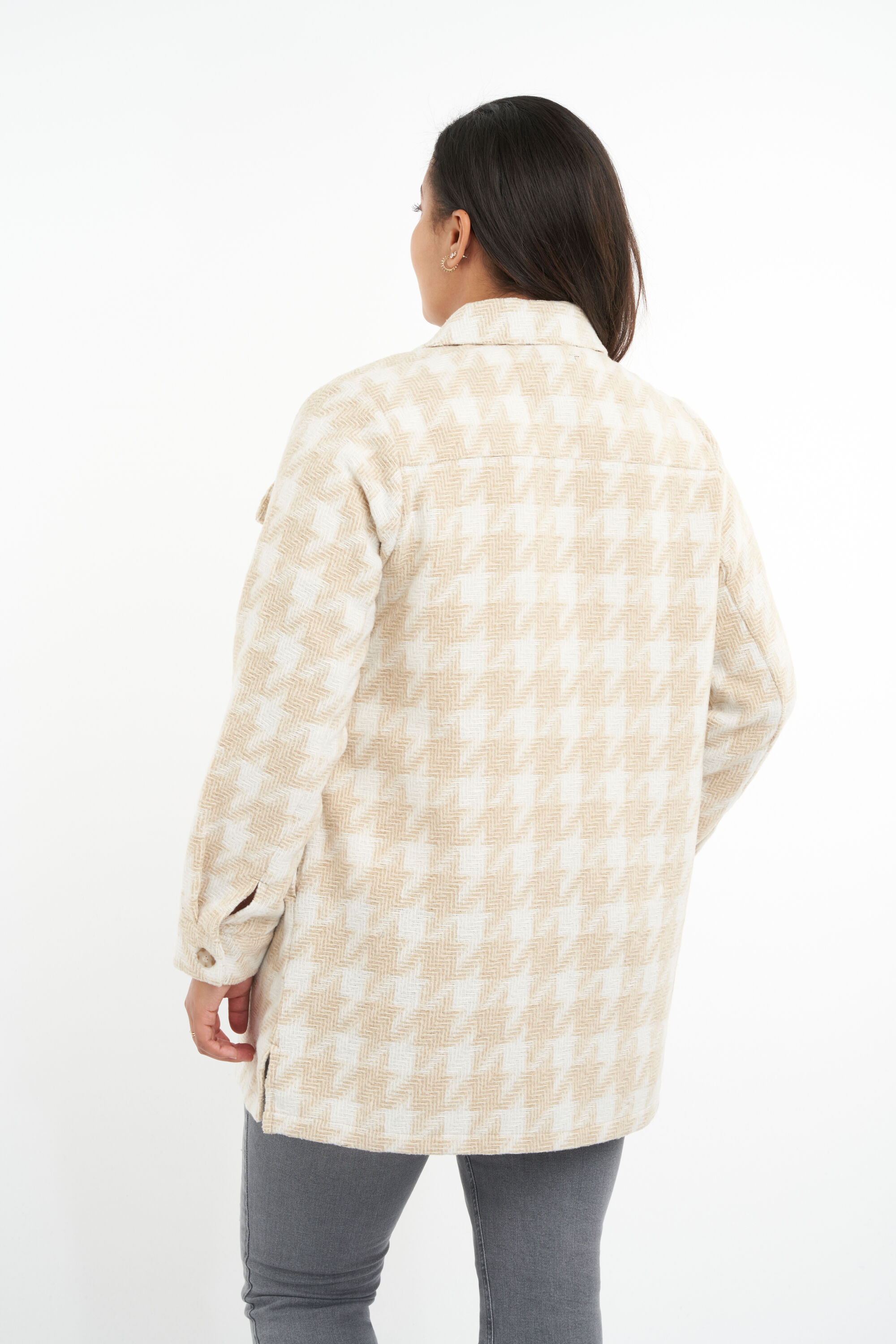 Veste-chemise &agrave; imprim&eacute; pied-de-poule image number 4