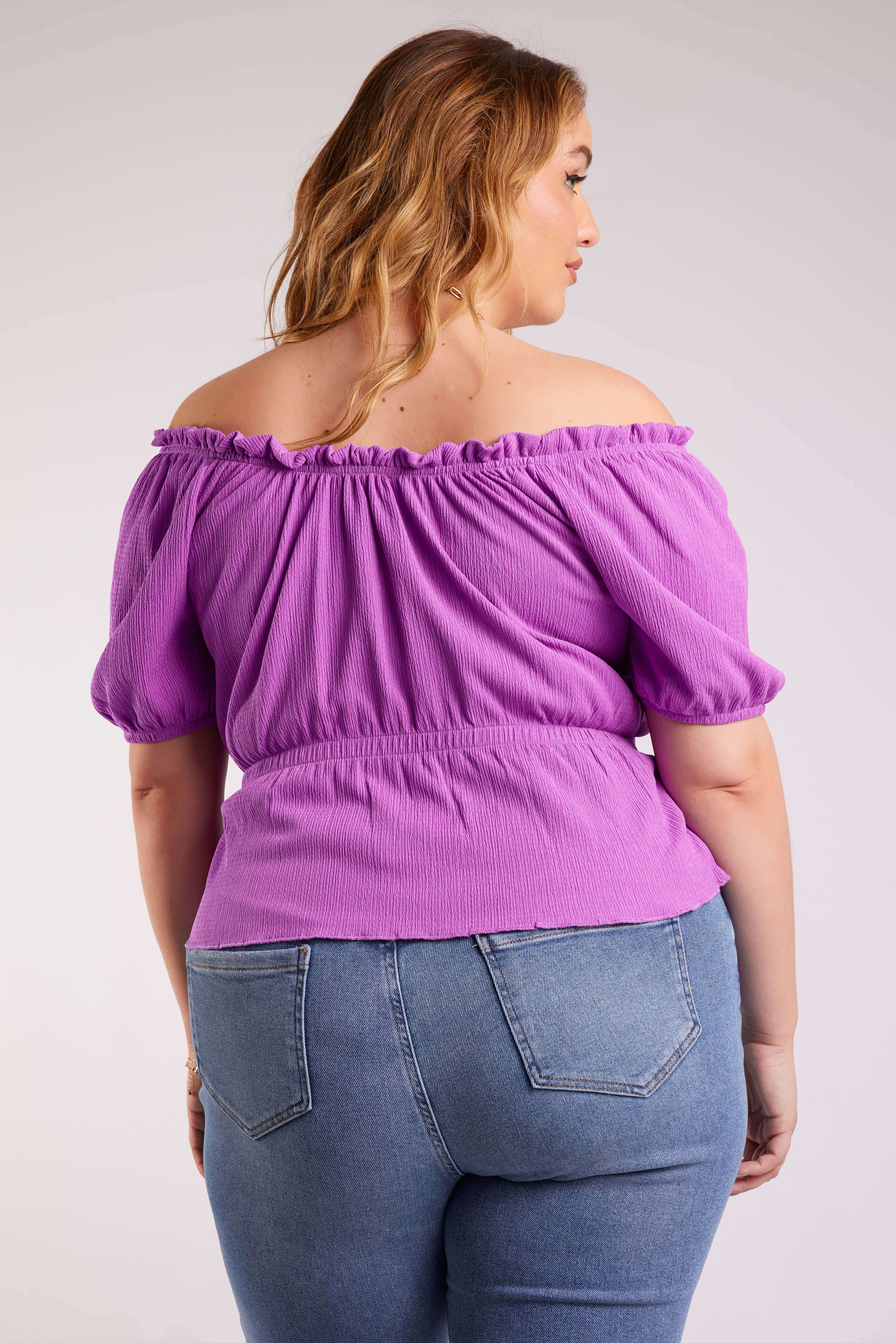 Crop top &agrave; &eacute;paule d&eacute;nud&eacute;es image number 4