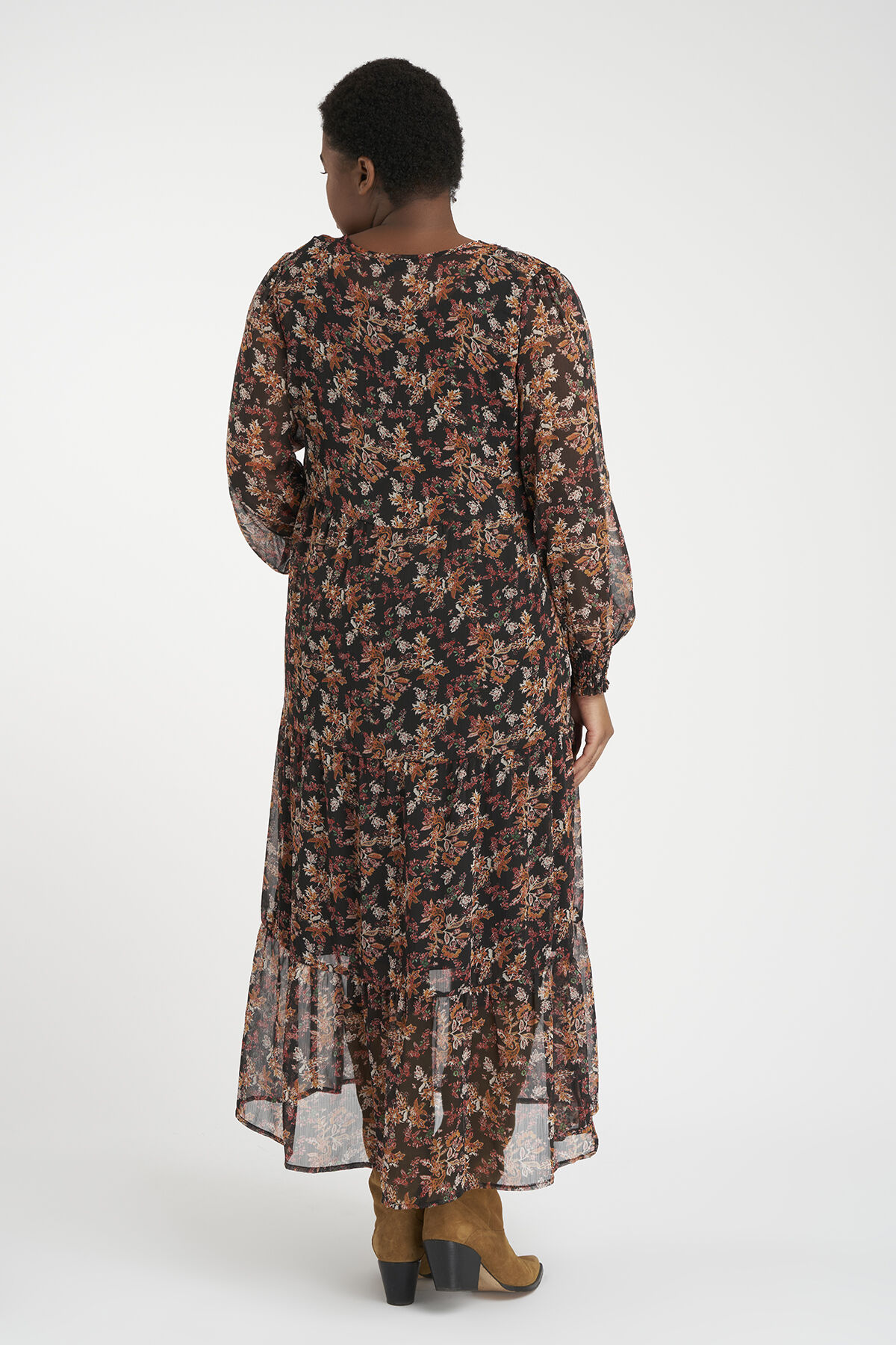 Longue robe &agrave; imprim&eacute; floral image number 4