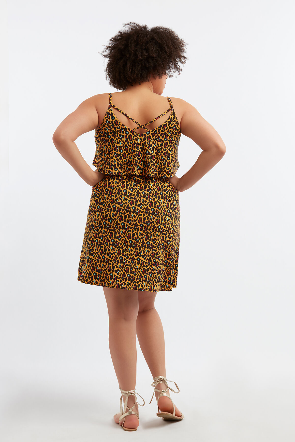 Robe sans manches &agrave; imprim&eacute; animalier image number 3