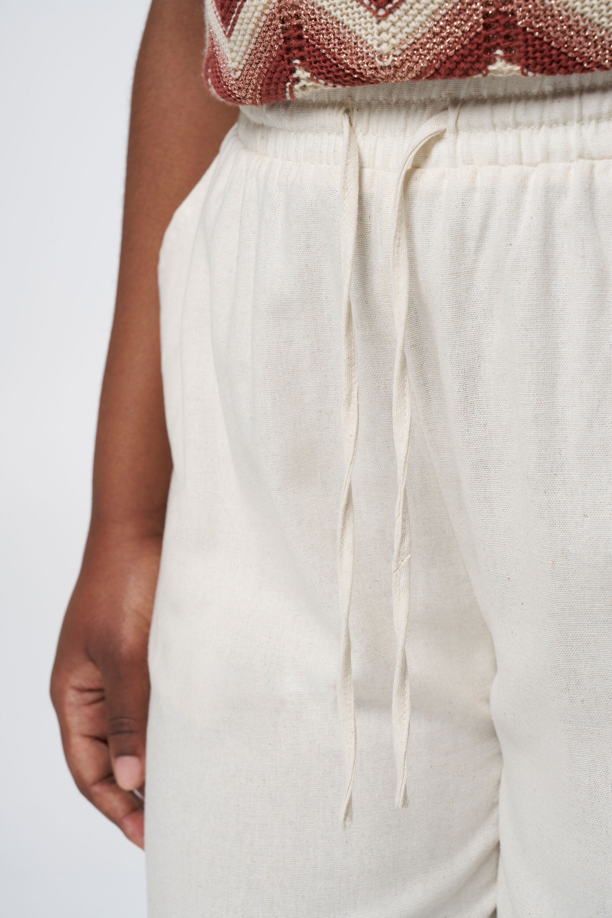 Pantalon en lin, avec taille extensible image number 4