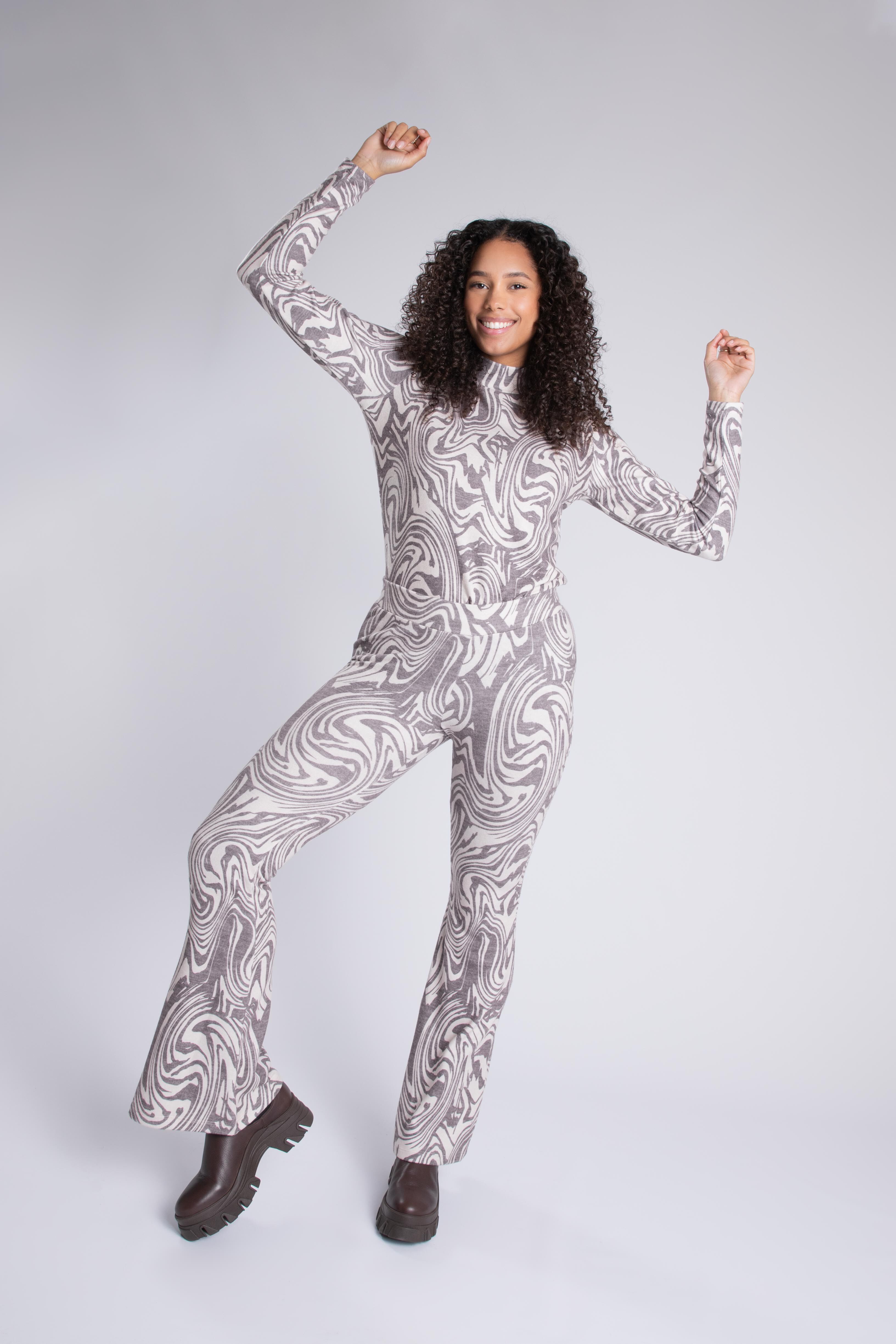 Legging &eacute;vas&eacute; &agrave; imprim&eacute;  image number 6