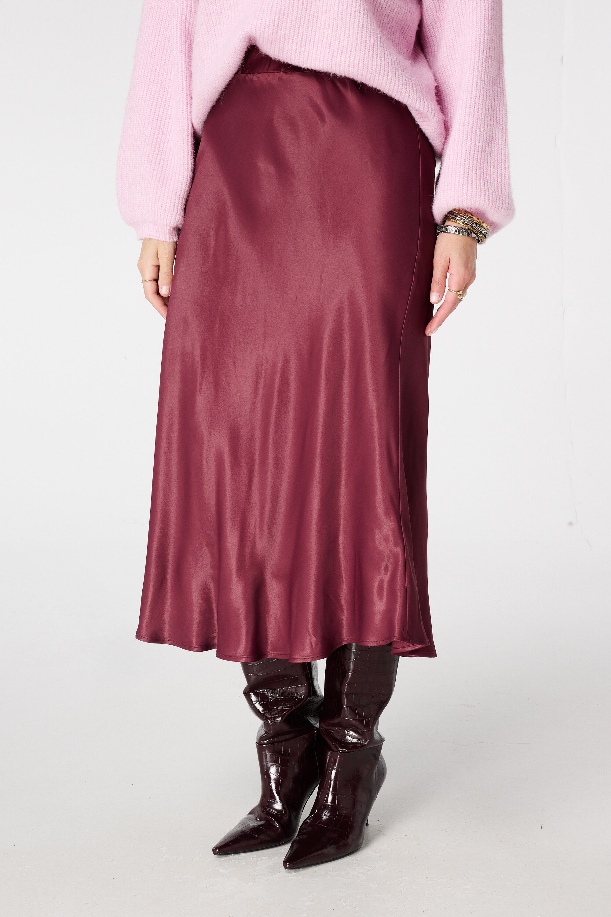 Jupe midi en satin image number 5