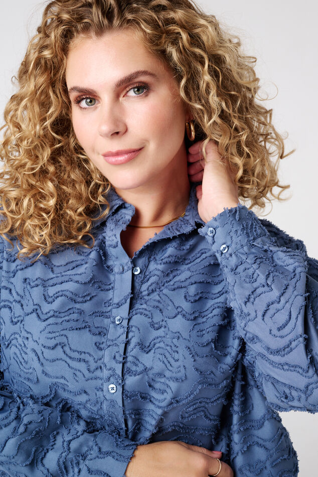Blouse oversize en tissu structuré image number 4