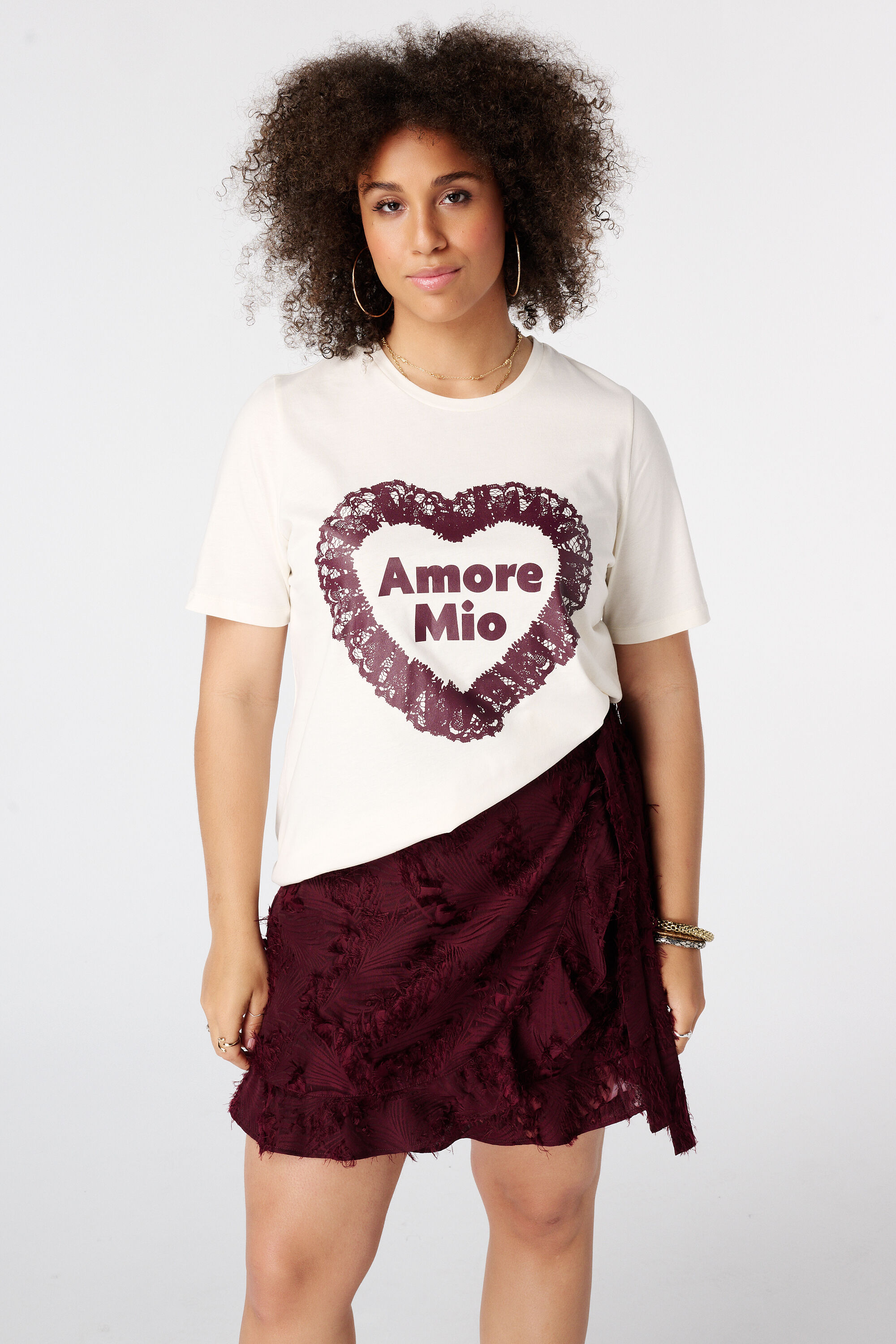T shirt avec illustration en dentelle image number 0