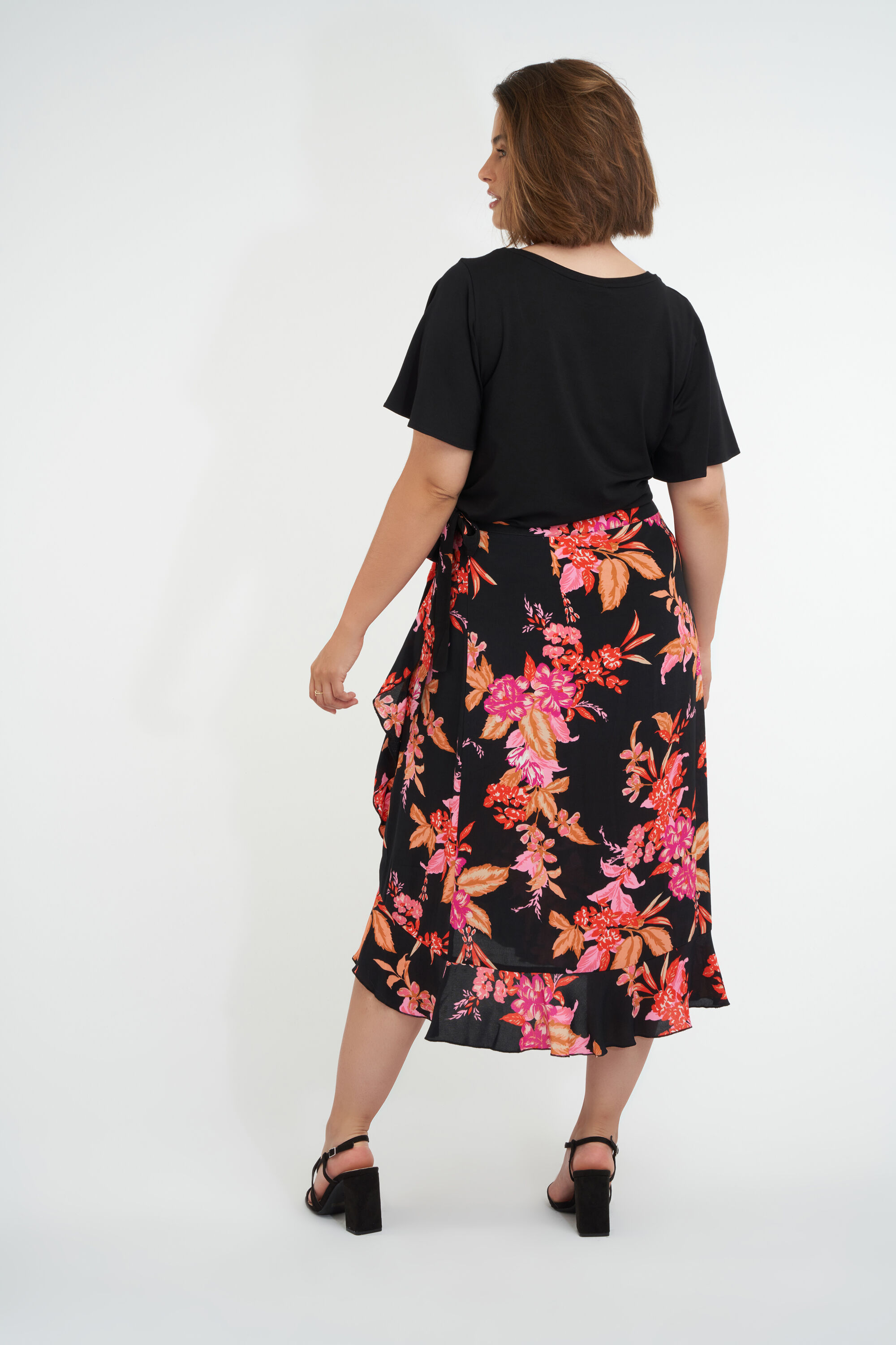 Jupe portefeuille &agrave; imprim&eacute; floral  image number 4