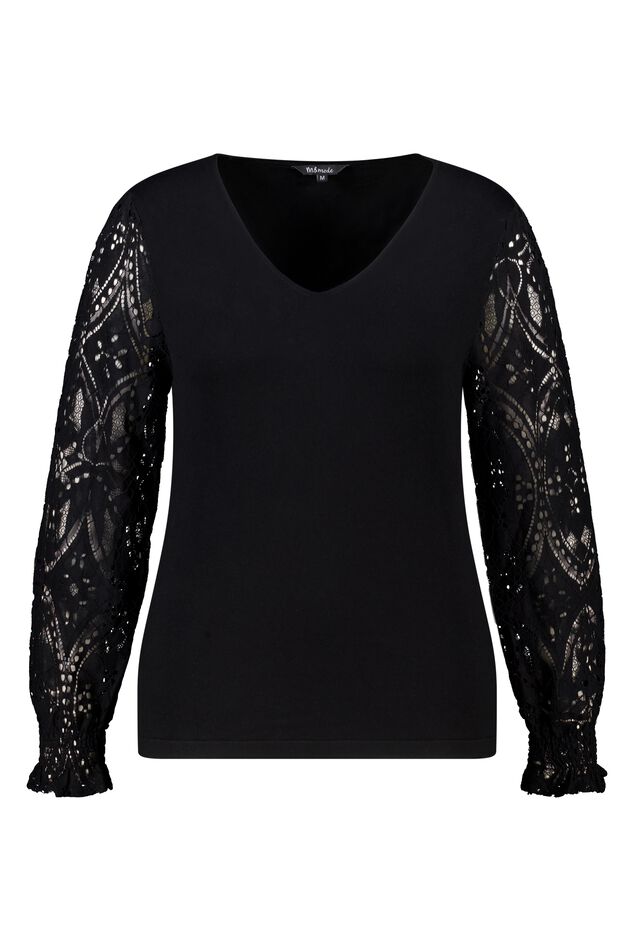 Top avec manches en dentelle image number 1