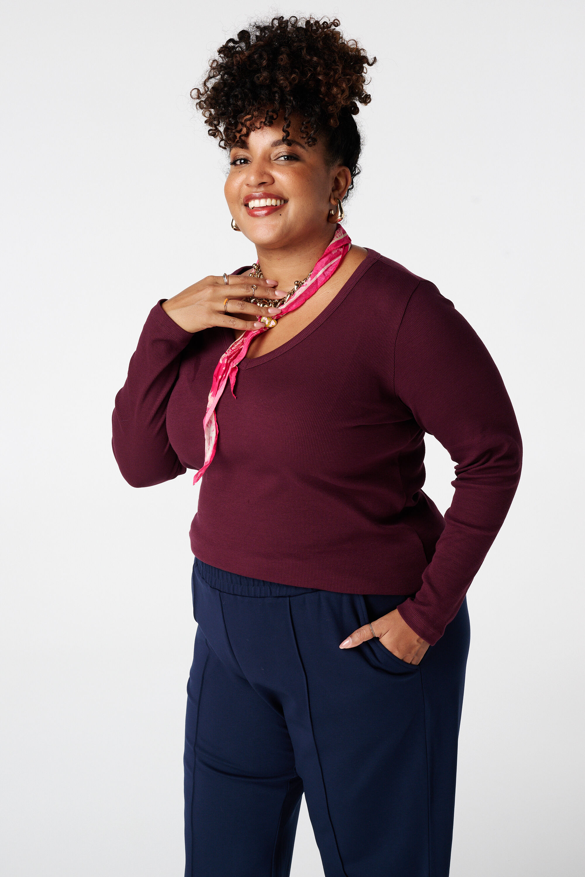 Haut c&ocirc;tel&eacute; &agrave; manches longues