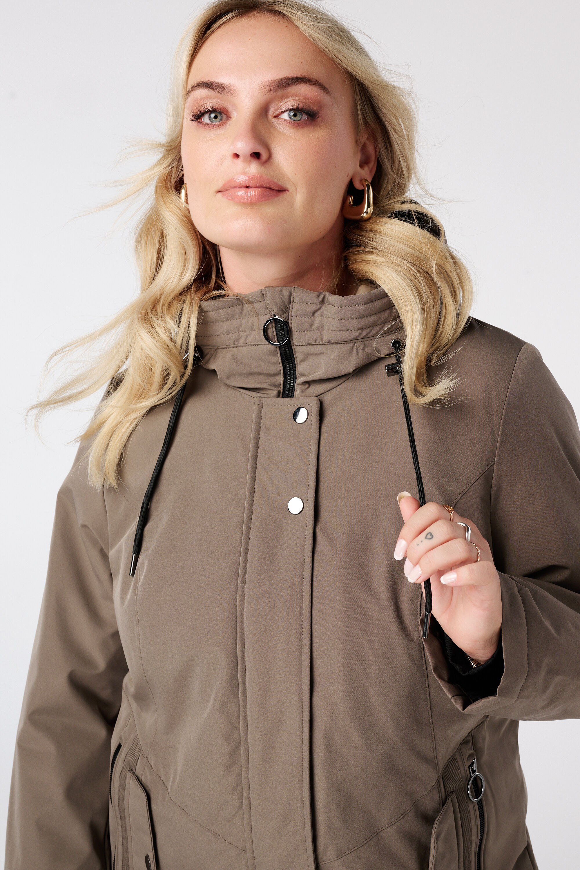 Manteau long doubl&eacute; avec capuche image number 4