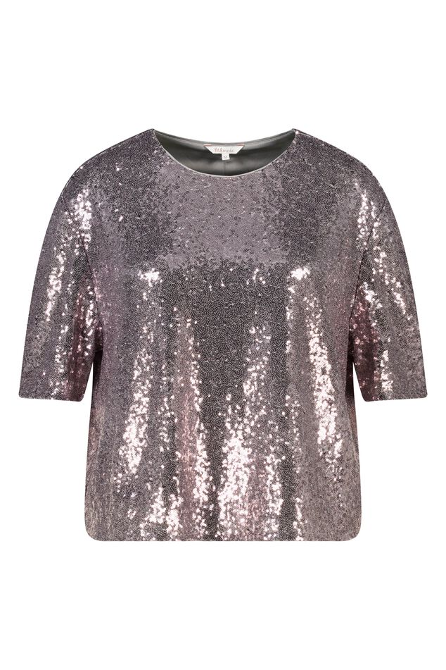 Haut à paillettes à manches courtes image number 1