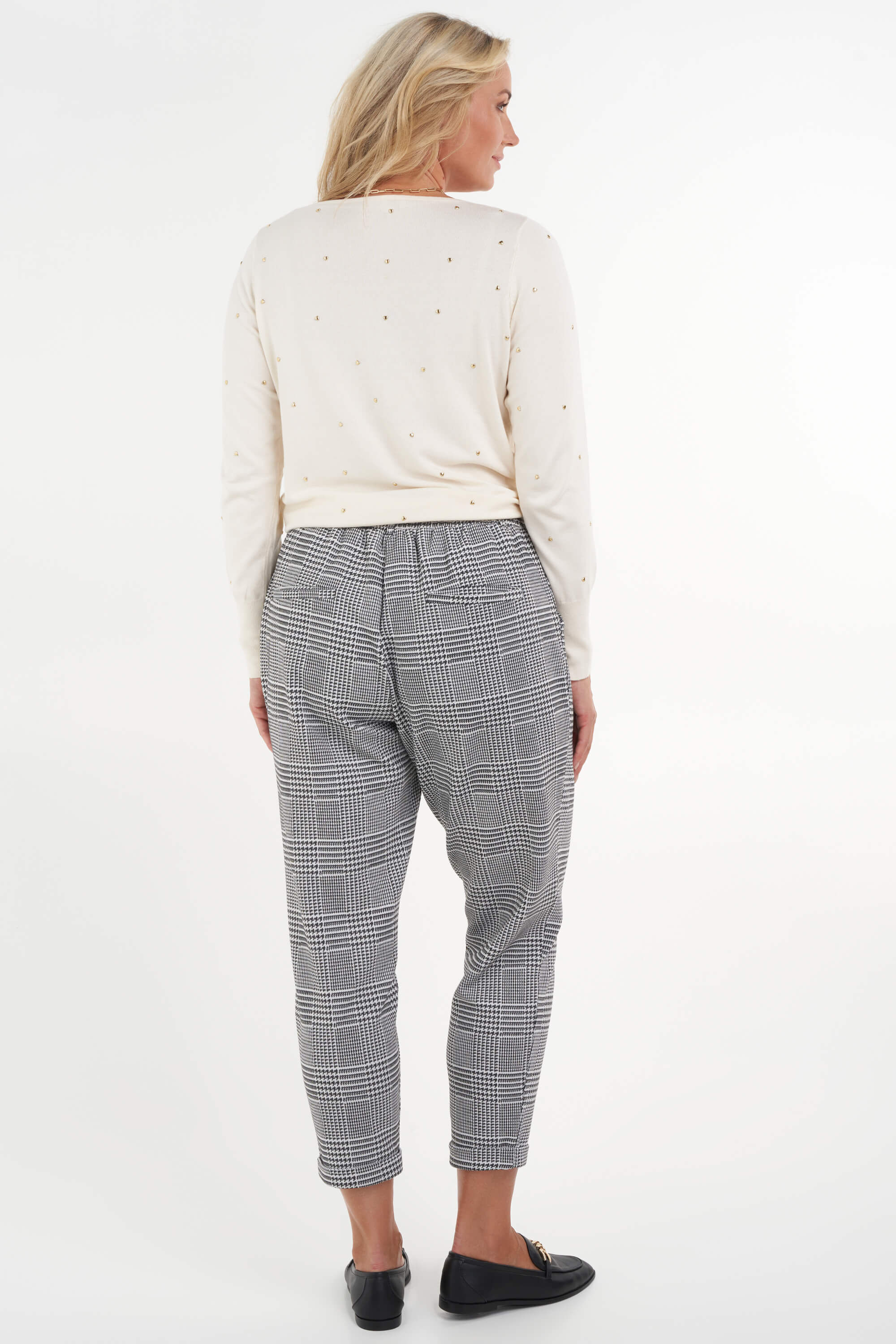 Pantalon ample &agrave; carreaux image number 5