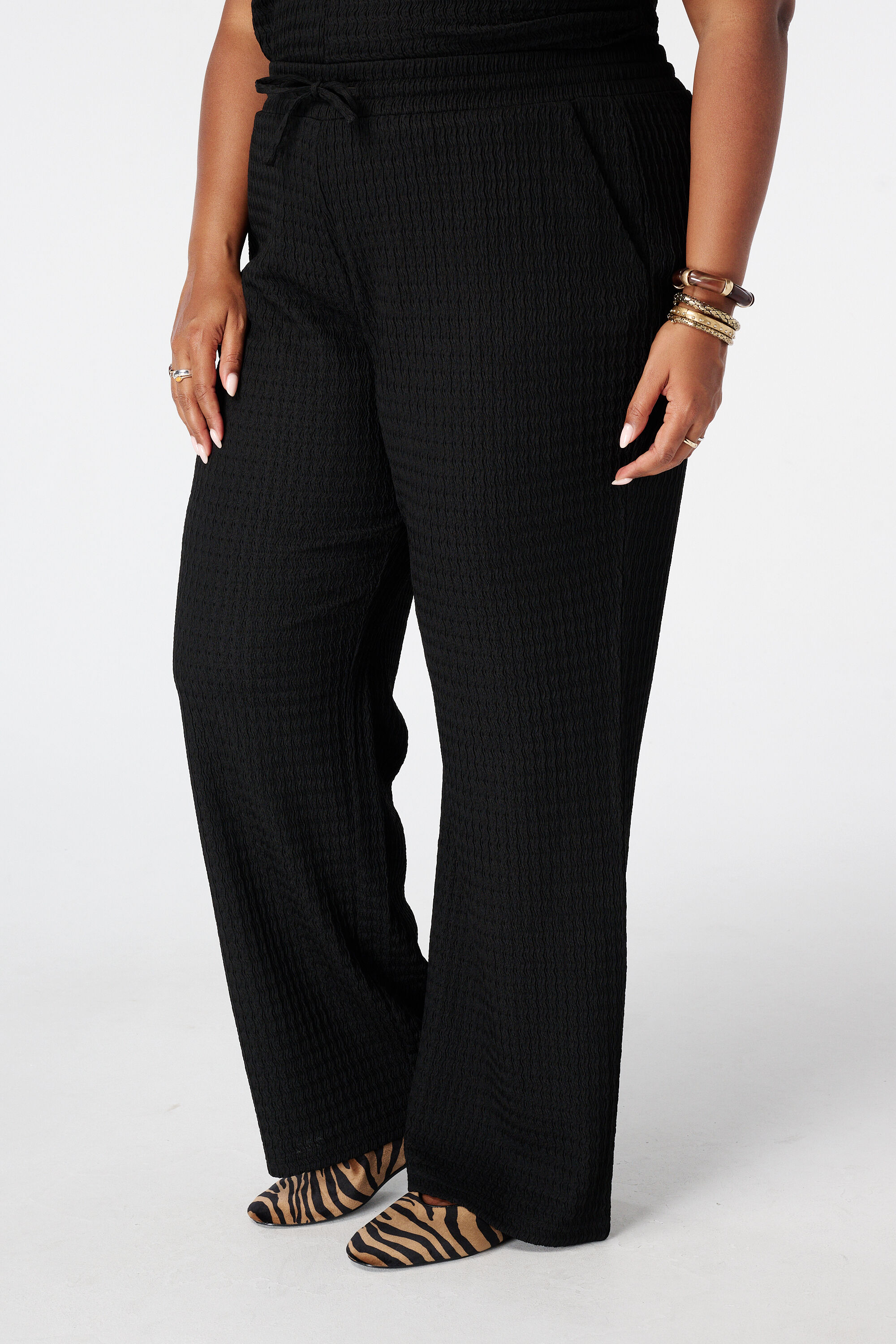 Pantalon avec taille &eacute;lastique image number 5