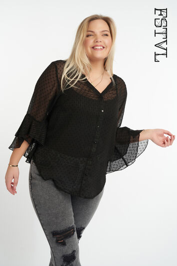 Chemisier &agrave; fleurs avec des volants  