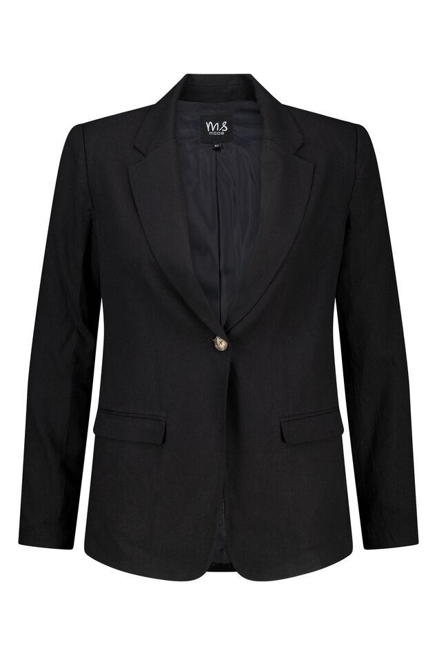 Blazer en lin à coupe droite image number 1