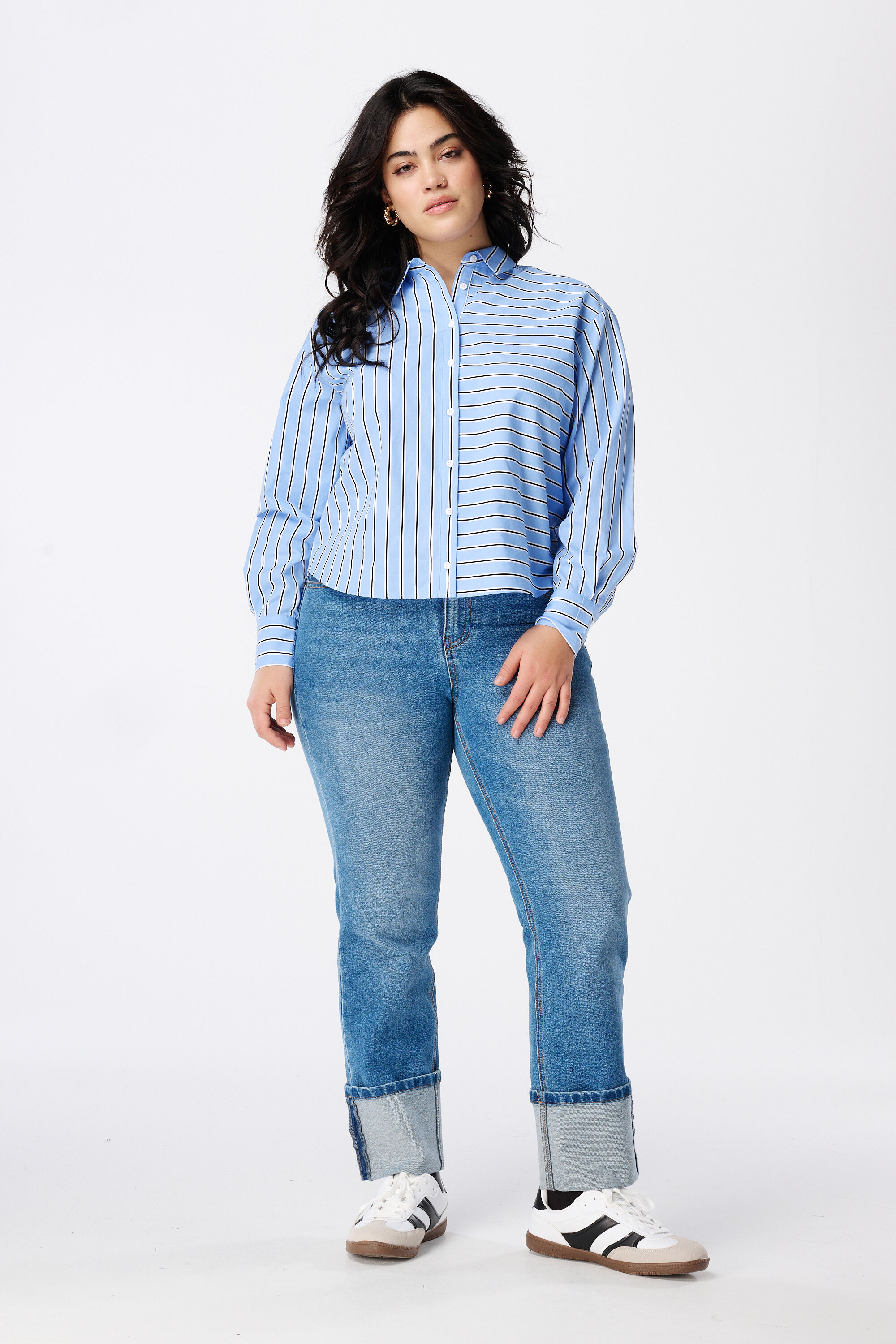 Chemisier court &agrave; rayures image number 5