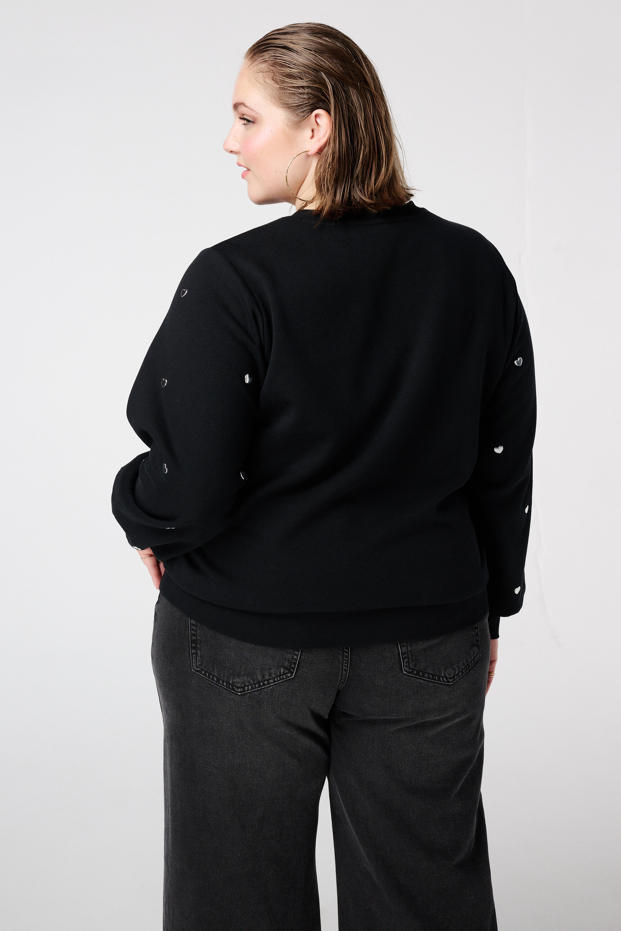 Sweat-shirt imprim&eacute; avec c&oelig;urs image number 3