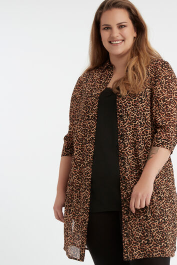 Chemisier transparent imprim&eacute;