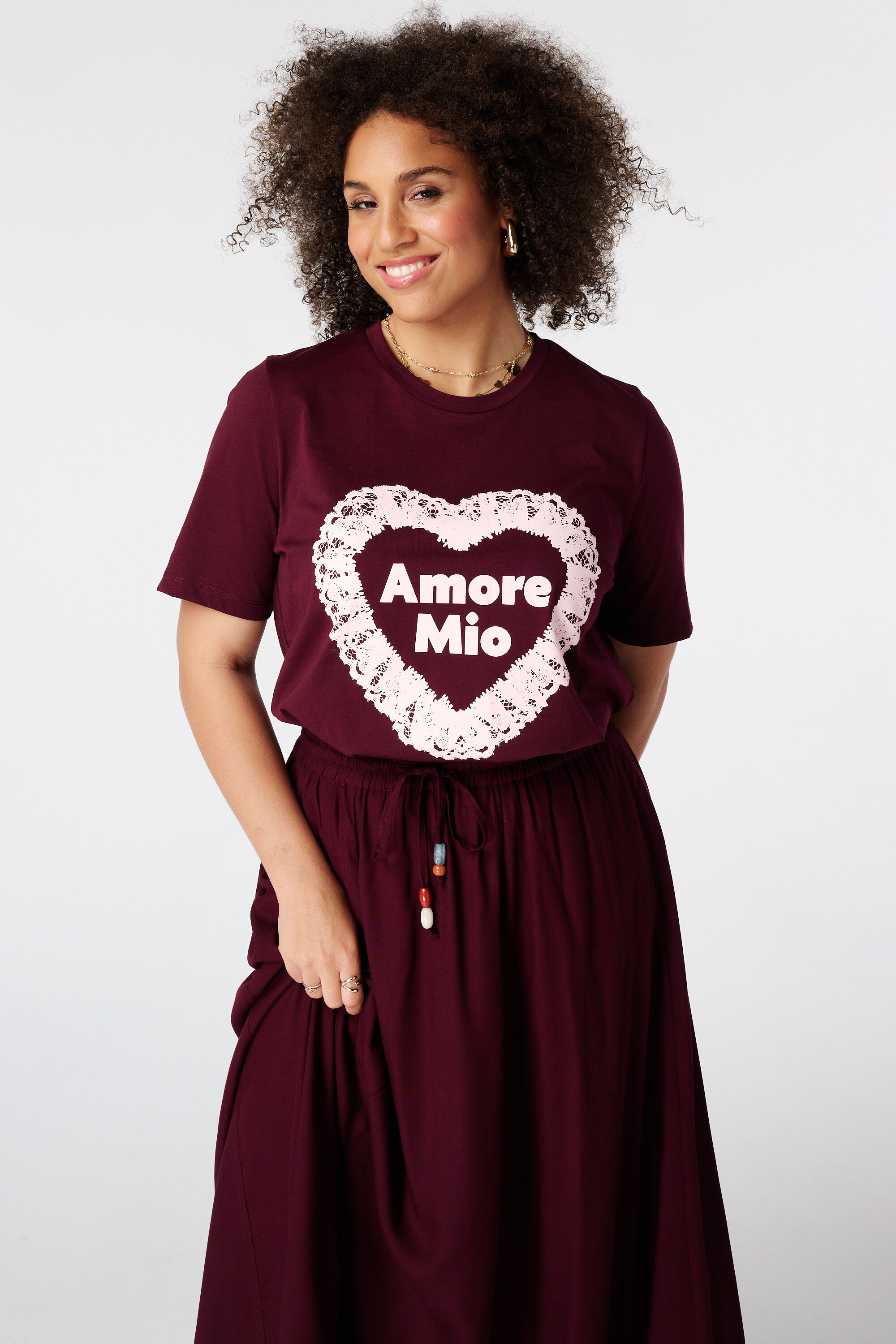 T shirt avec illustration en dentelle image number 0