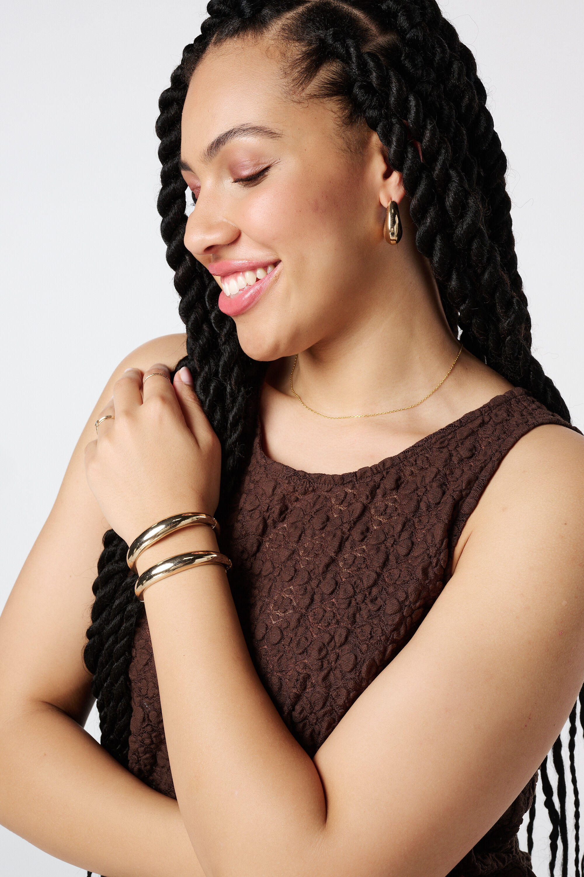 Top &agrave; structure smock&eacute;e image number 4