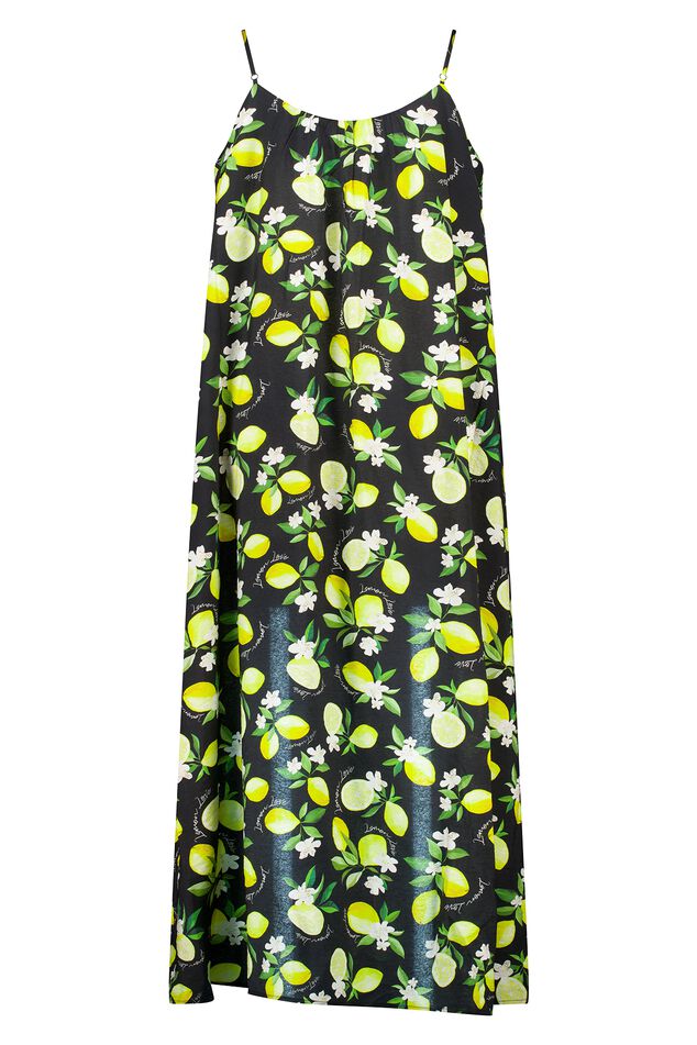 Robe longue à imprimé citron image number 2