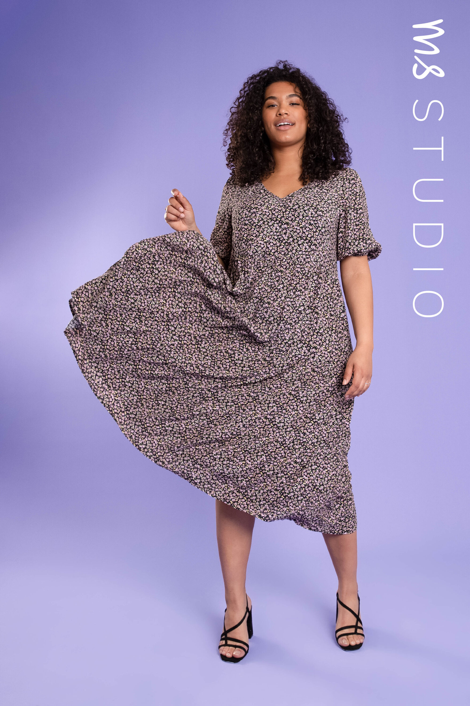 Robe coupe trap&egrave;ze &agrave; imprim&eacute; 