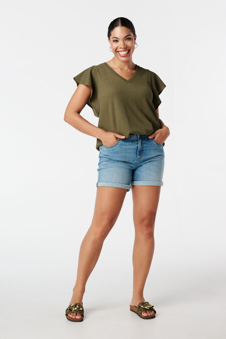 Short en jean avec tissu extensible Short en jean avec tissu extensible