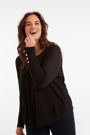 Pull-over fin avec motifs c&ocirc;tel&eacute;s