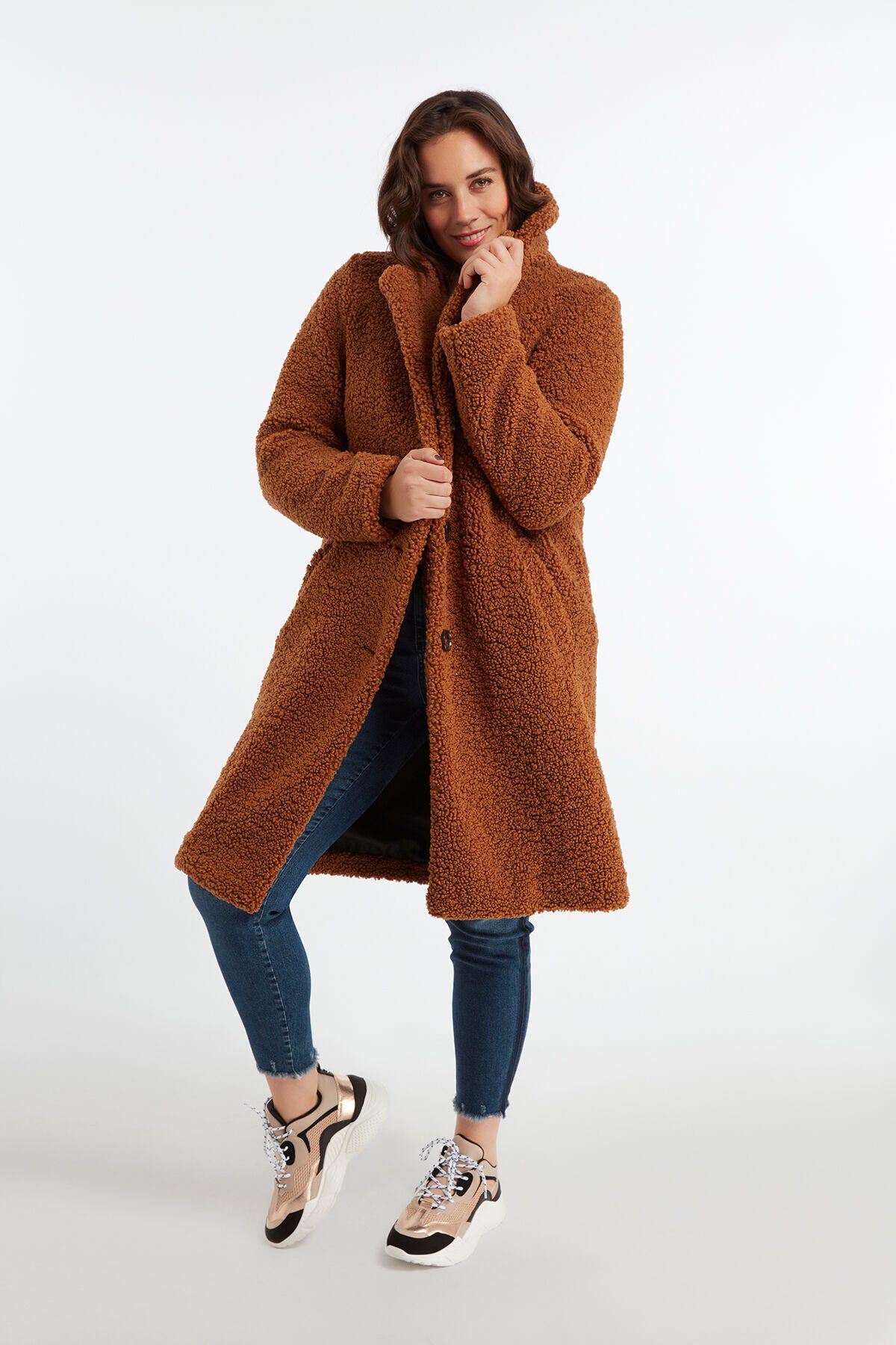 Femmes Manteau duveteux MS Mode