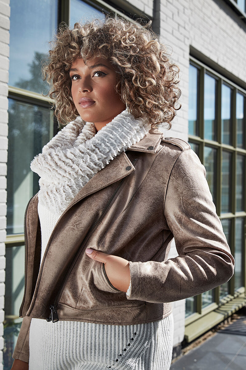 Femmes Veste imitation daim MS Mode