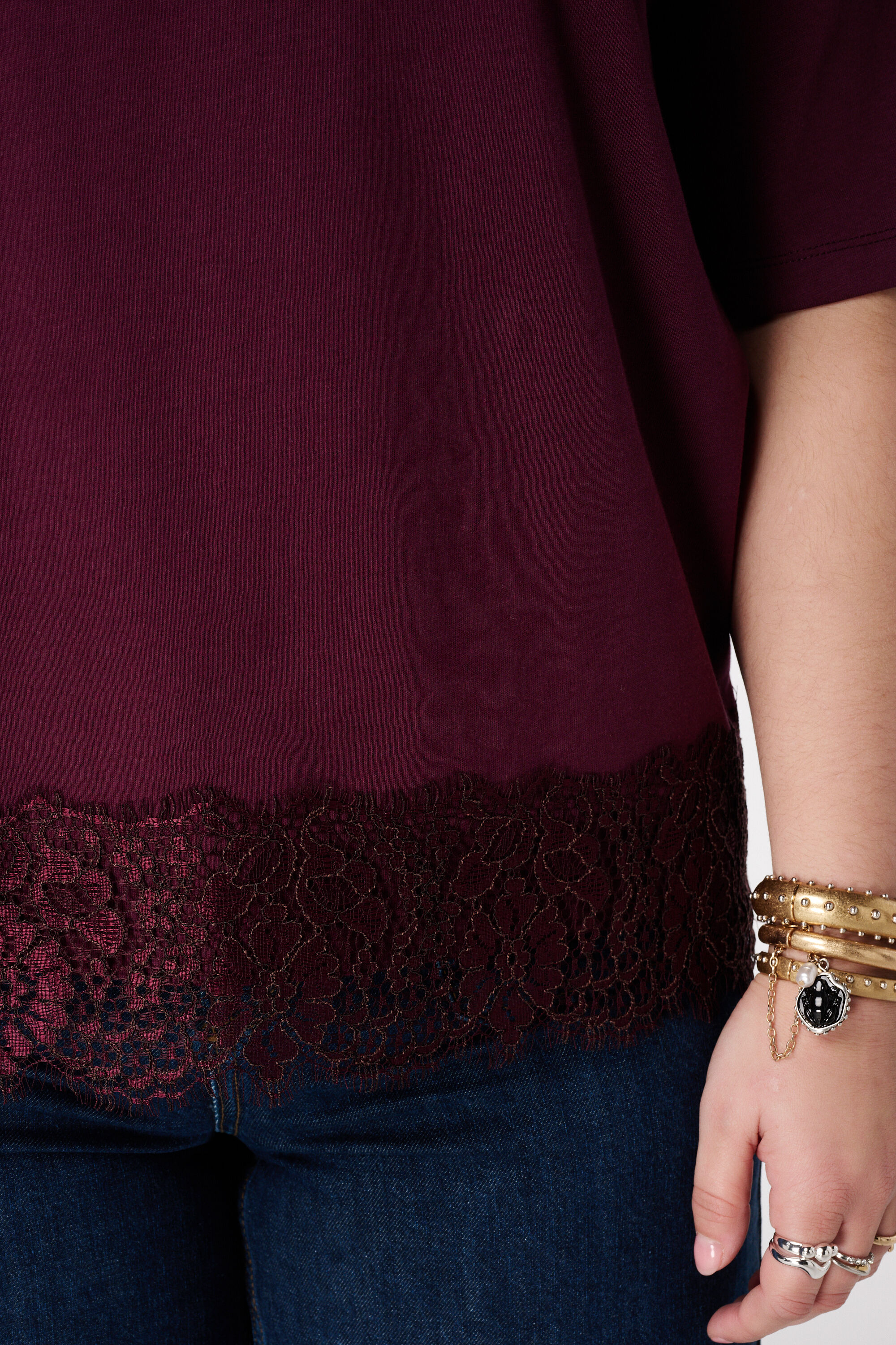 T-shirt oversize avec dentelle image number 6