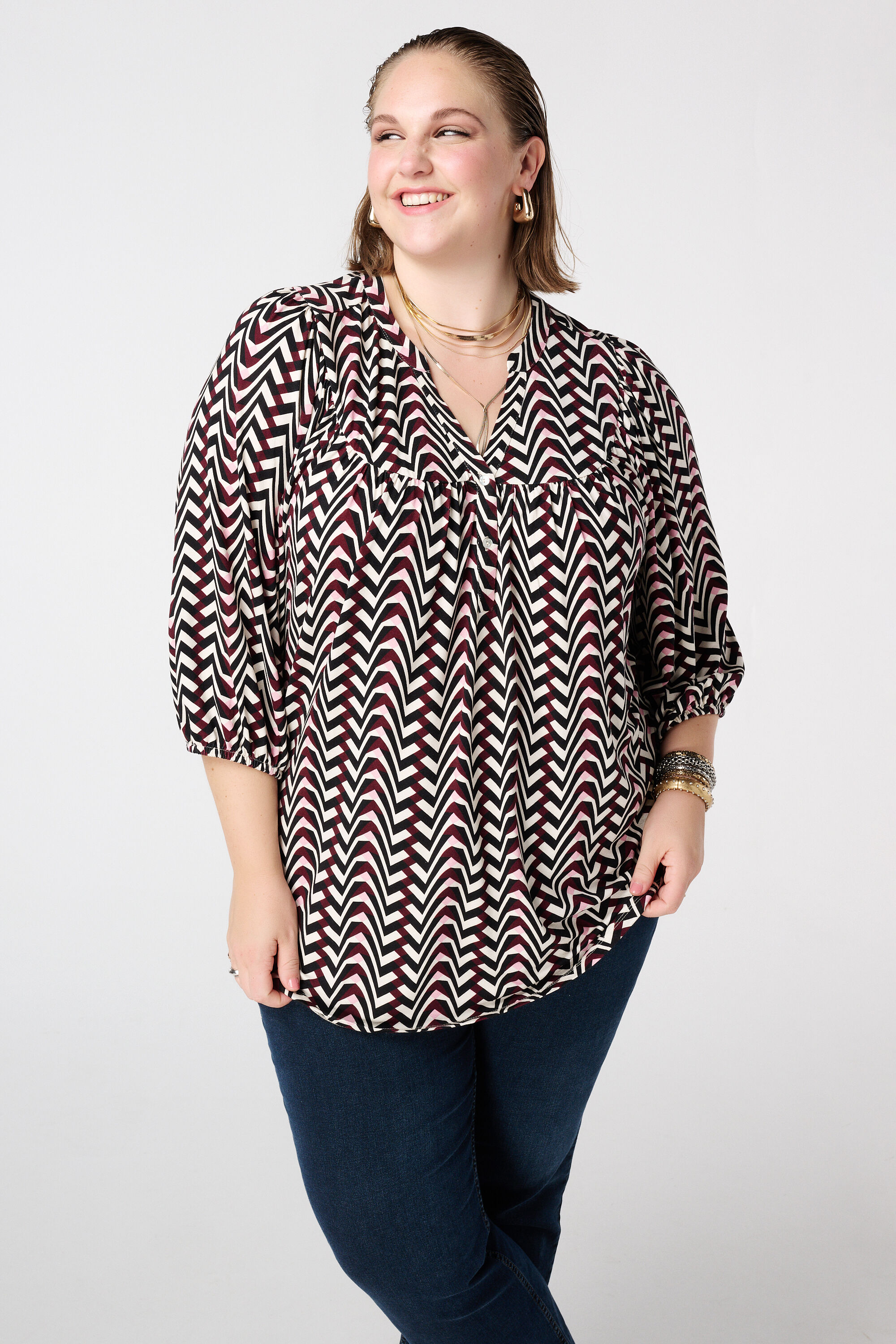 Top en jersey &agrave; imprim&eacute;