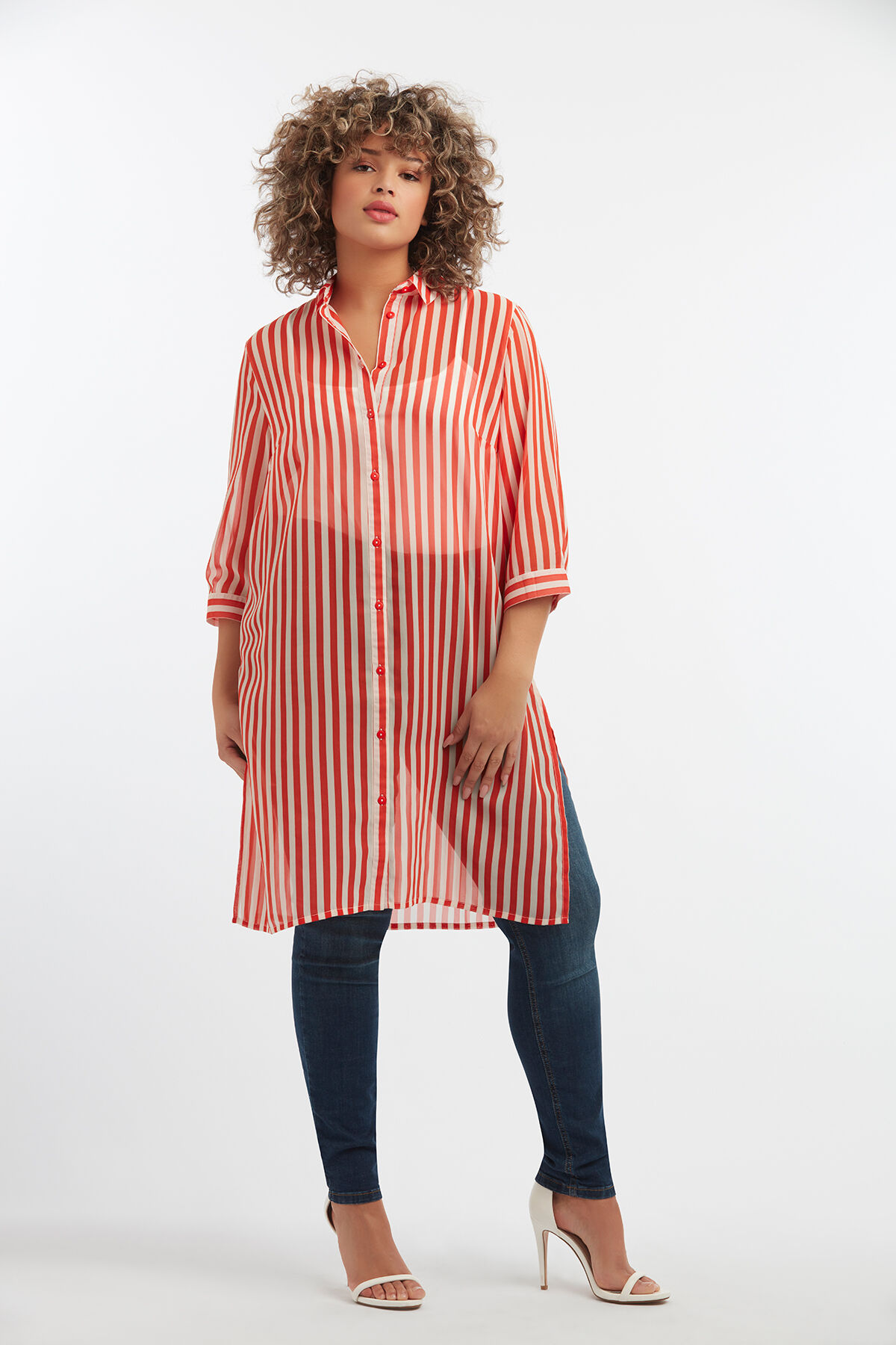 Chemisier transparent ray&eacute; image number 3